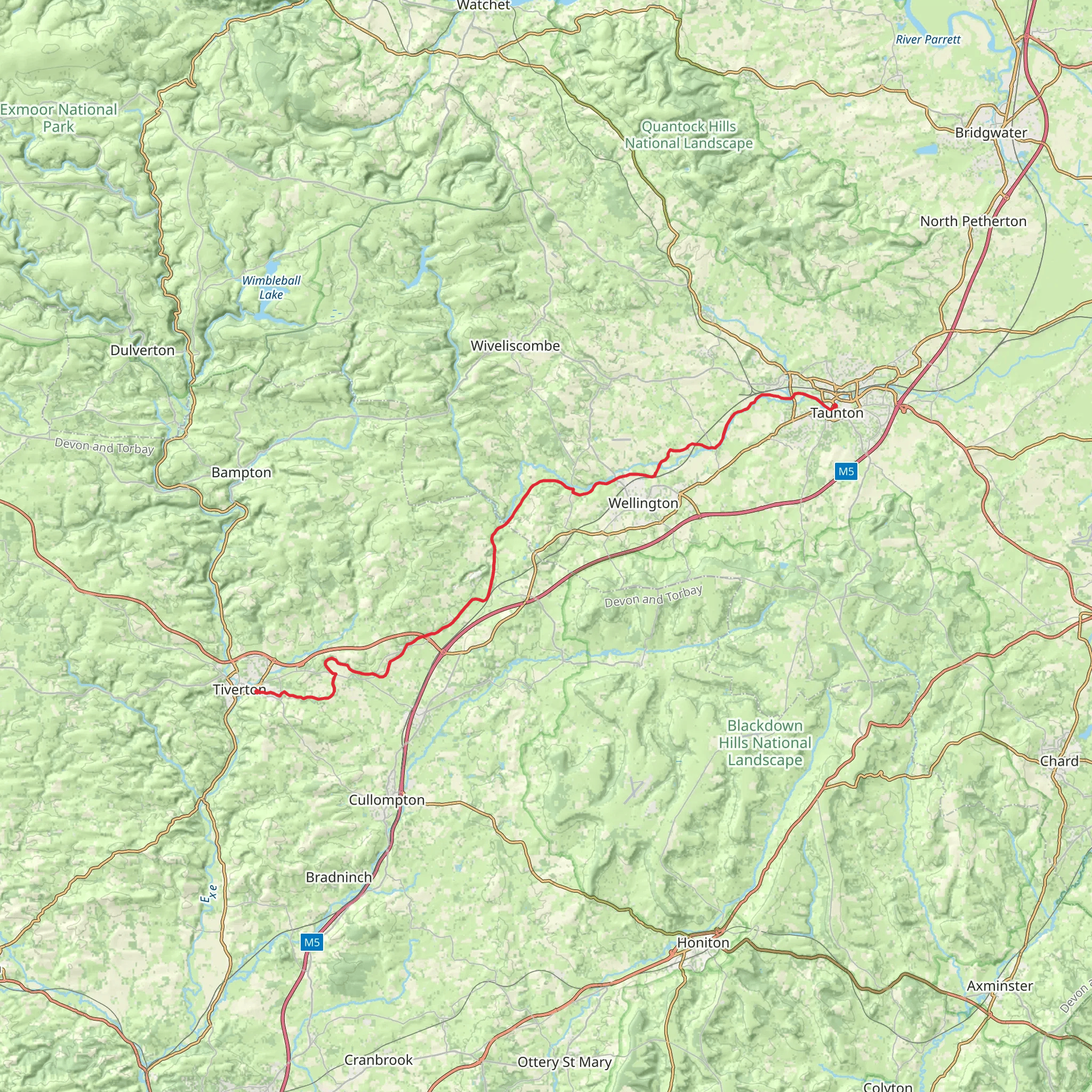 Grand Western Canal Walk mobile static map