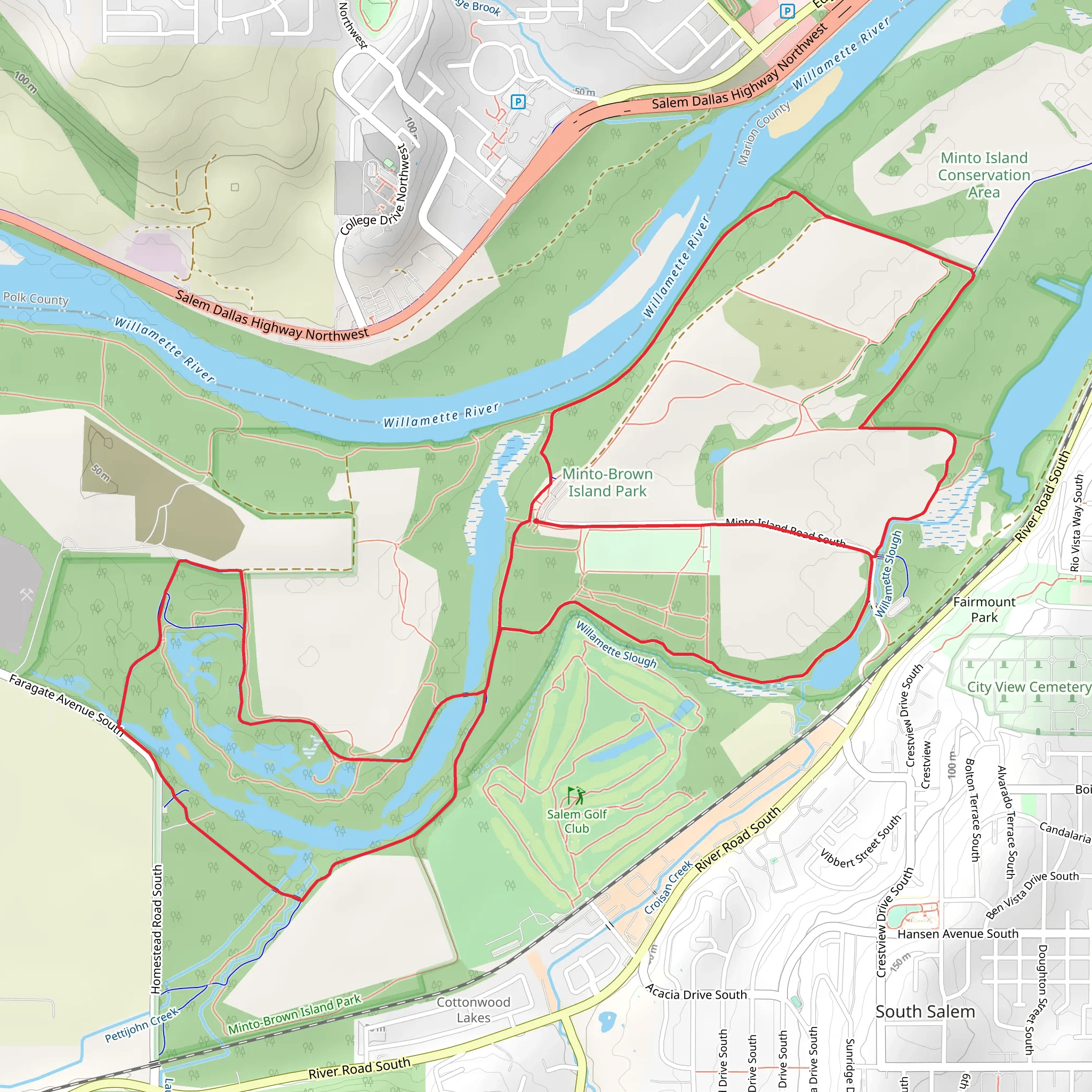 Willamette River Loop mobile static map