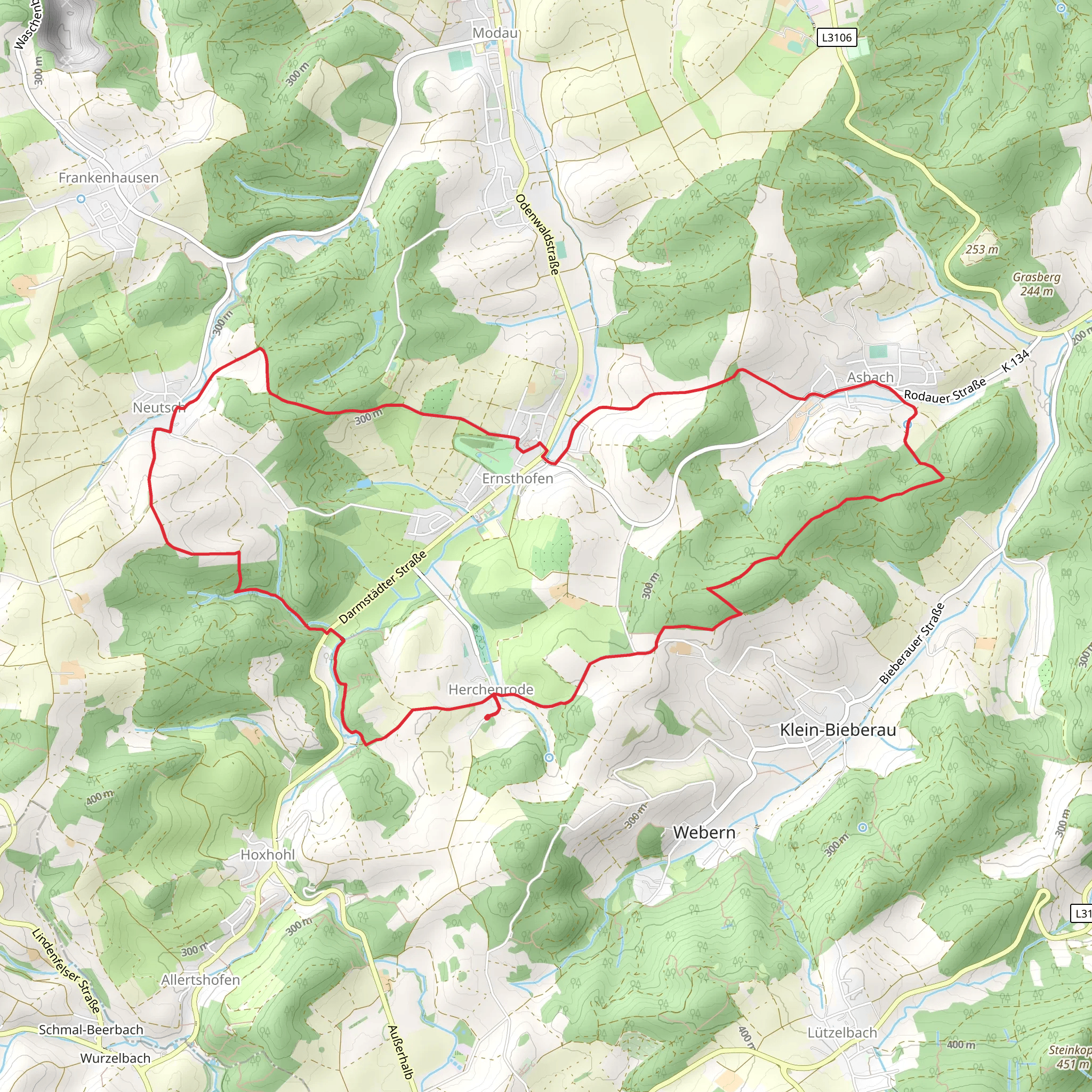 Rundwanderweg Modautal mobile static map