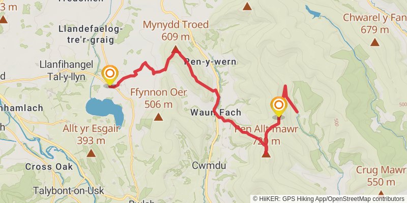 Llangors to Craswall Walk stage 3 Map