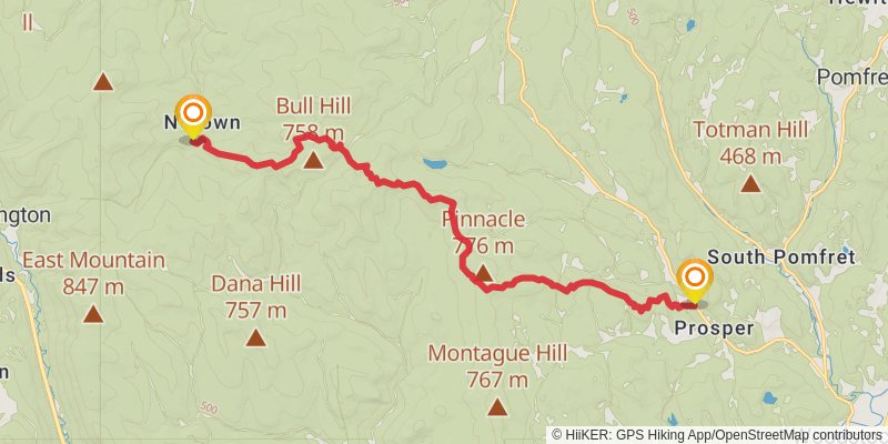 Appalachian Trail Section Hike - Sherburne Pass to Dartmouth stage 2 Map