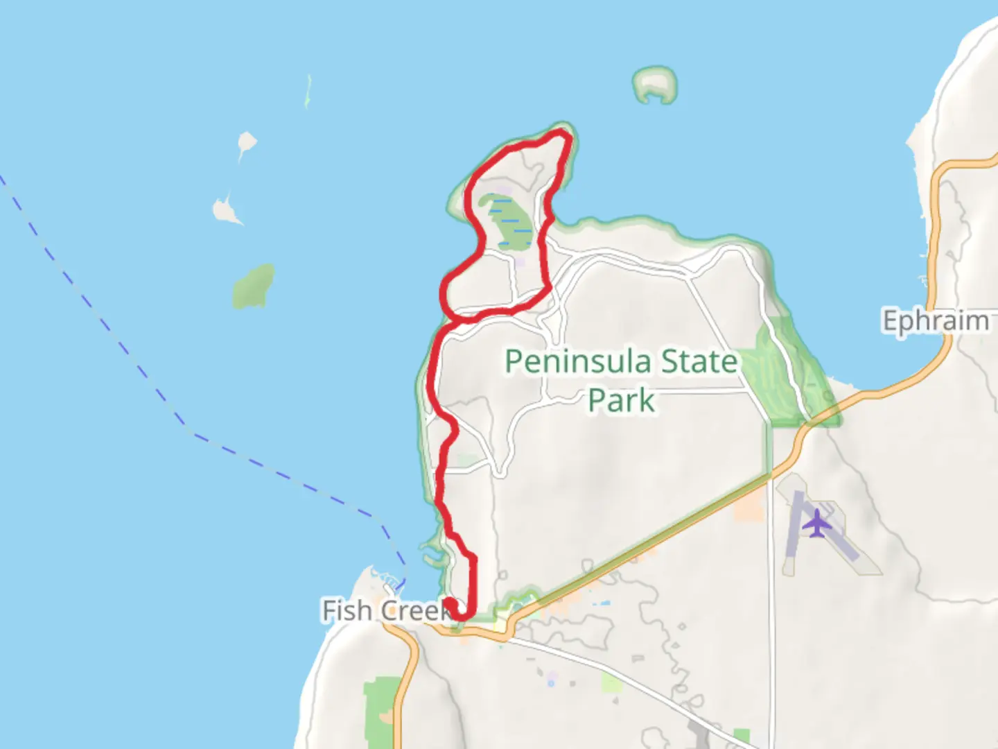 An image depicting the trail Sunset Route - Fish Creek and its surrounding area.