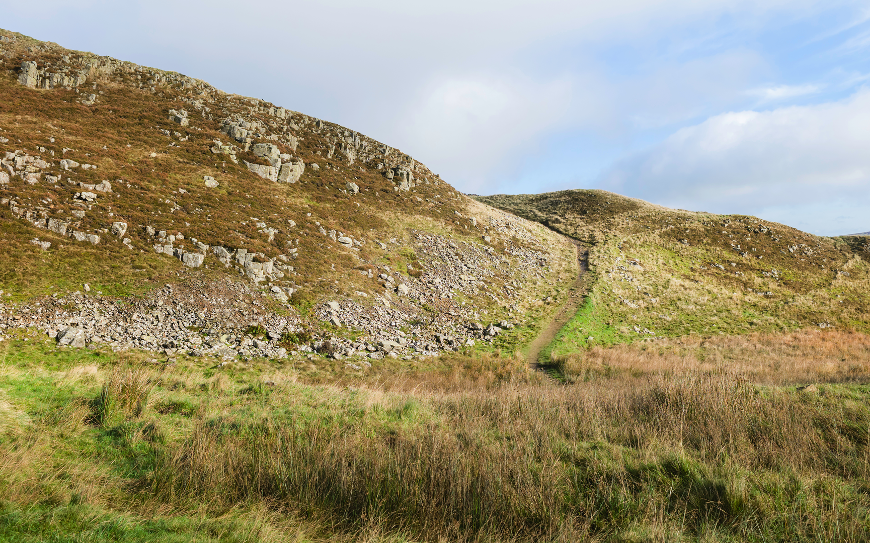 An image depicting the trail Peel Crags and Winshield Crags from Vindolanda and its surrounding area.