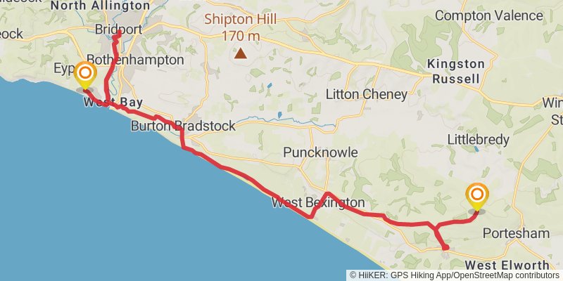 Great Wessex Way stage 13 Map