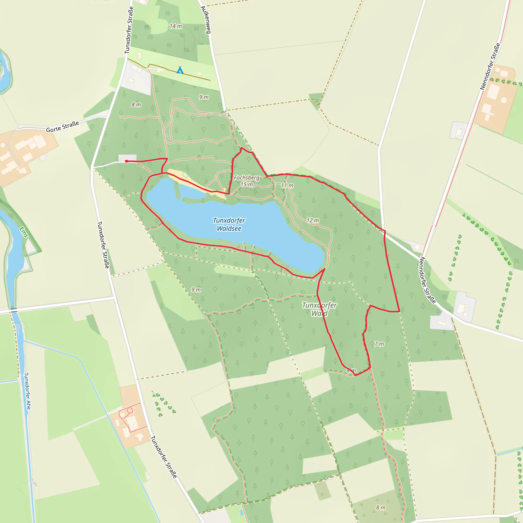 Tunxdorfer Waldsee and Tunxdorfer Wald Loop mobile static map