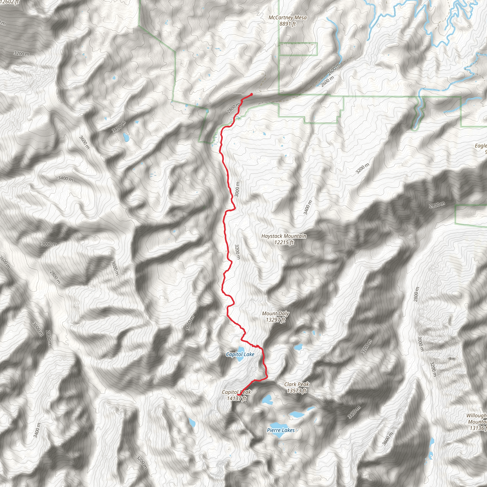Capital Peak Trail mobile static map