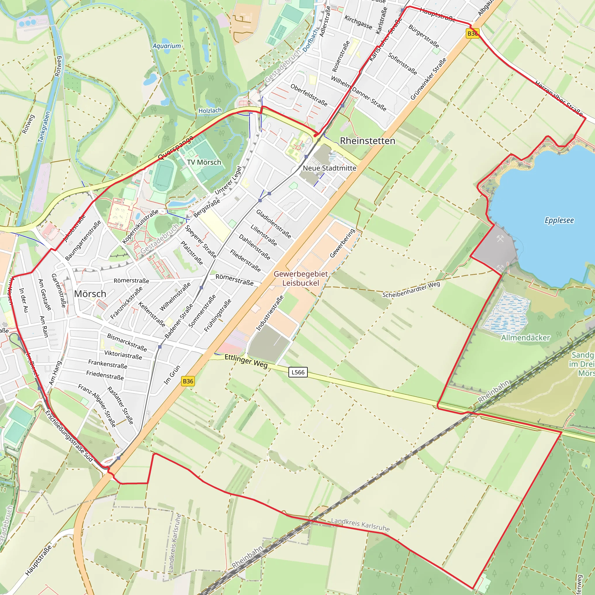 Rheinstetten and Epplesee Loop mobile static map