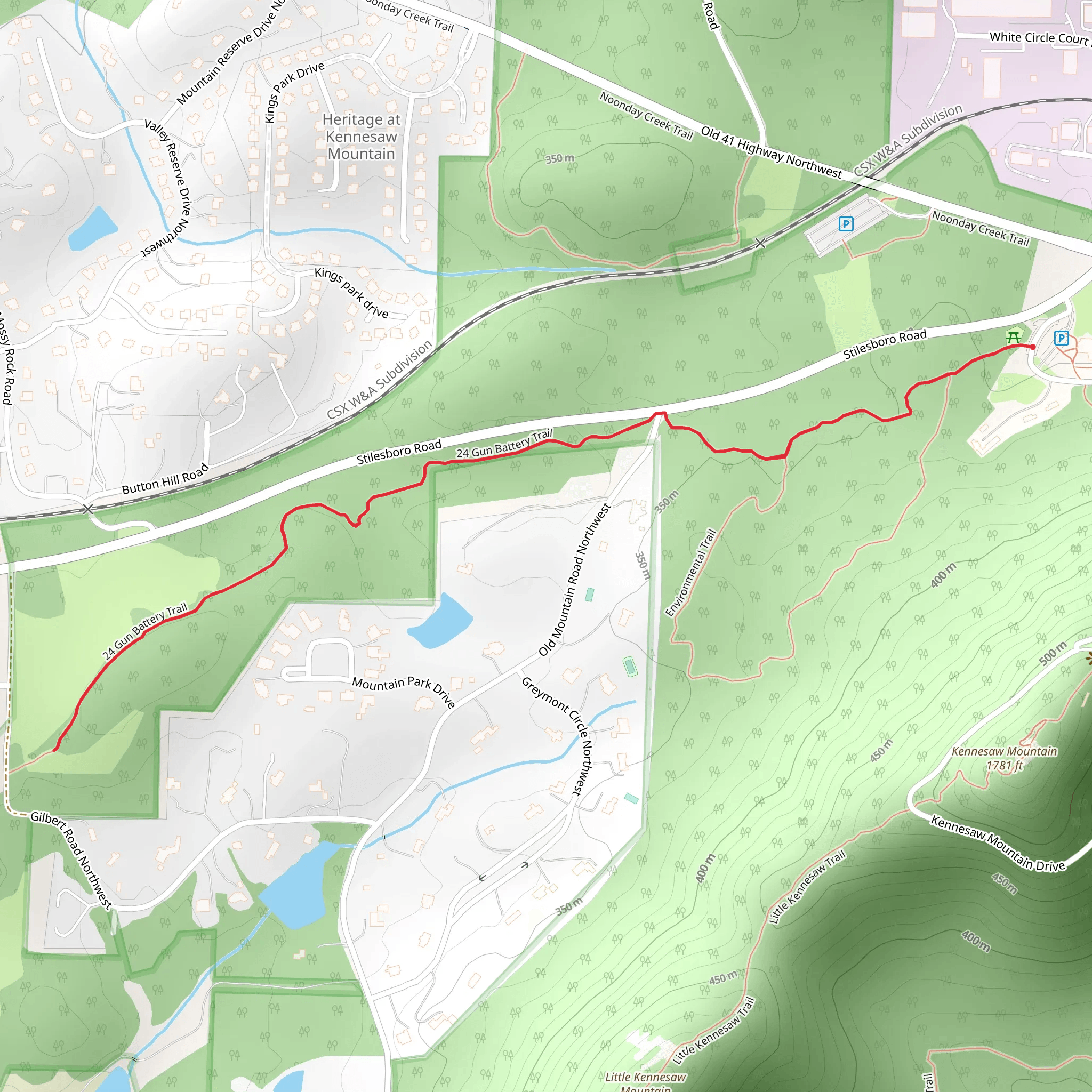 Environmental and 24 Gun Battery Trail mobile static map
