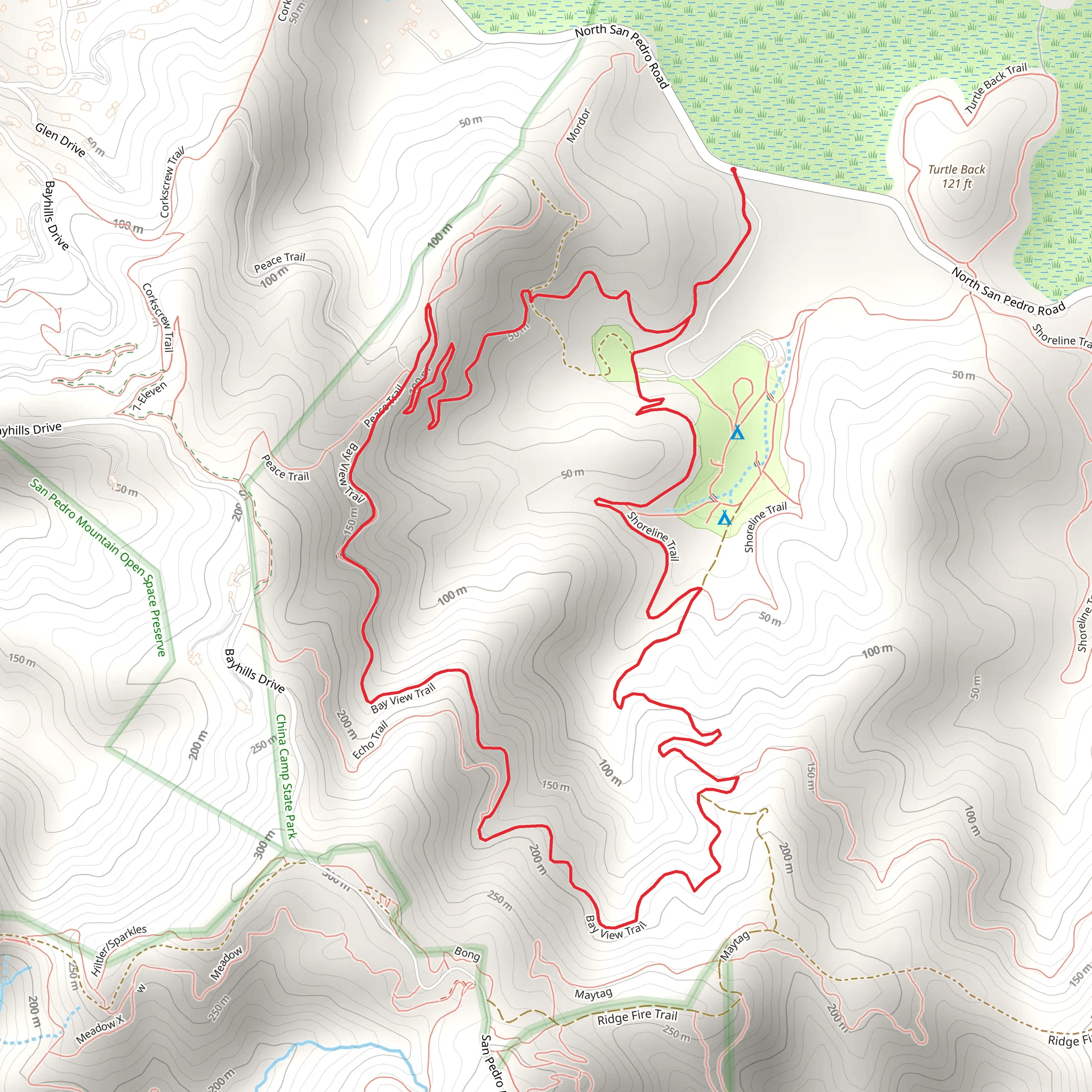 Bay View and Shoreline Loop Trail mobile static map