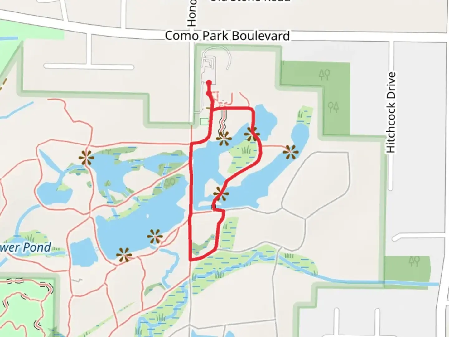 An image depicting the trail Lily Pond and State Symbols Trail Loop and its surrounding area.