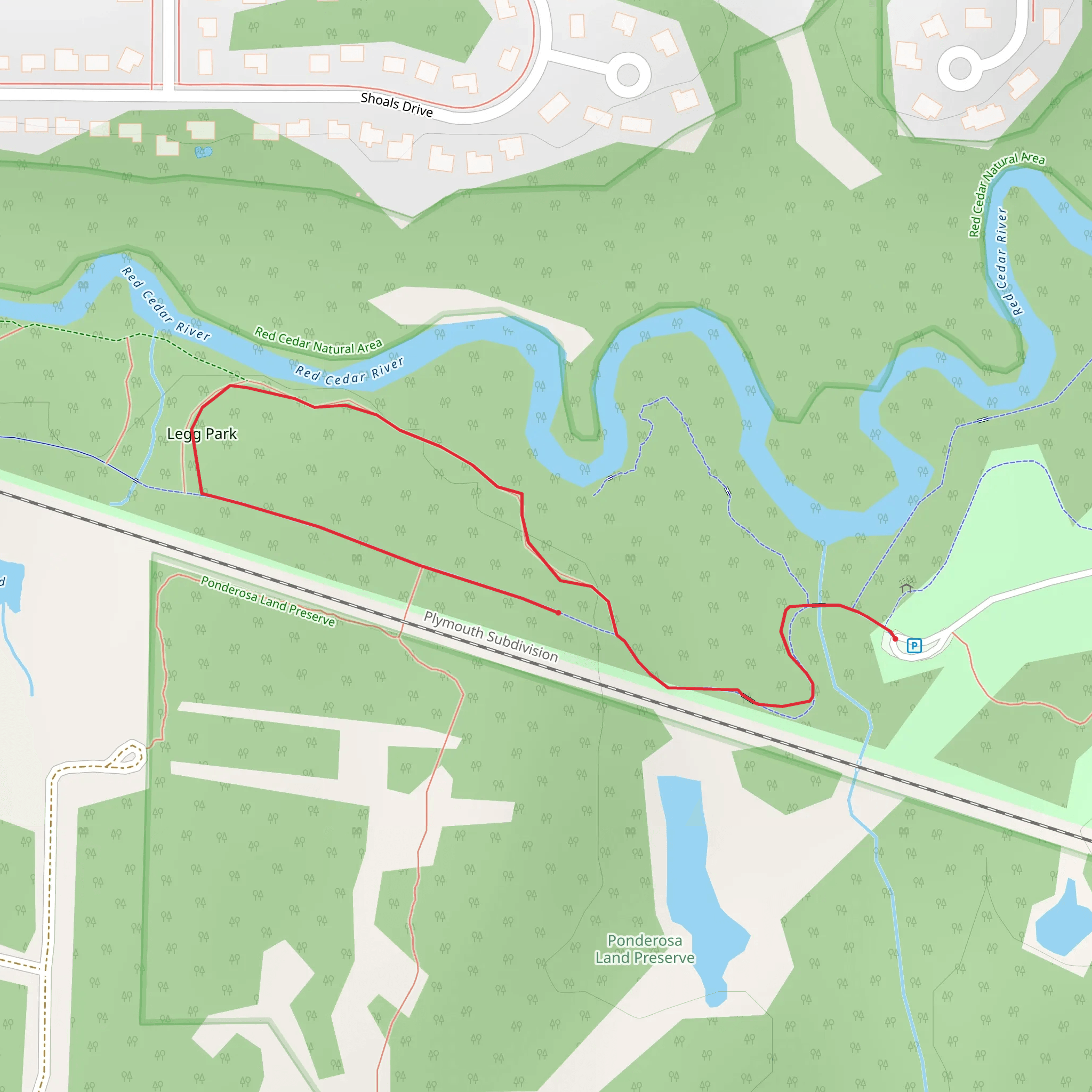 Red Cedar River Loop mobile static map