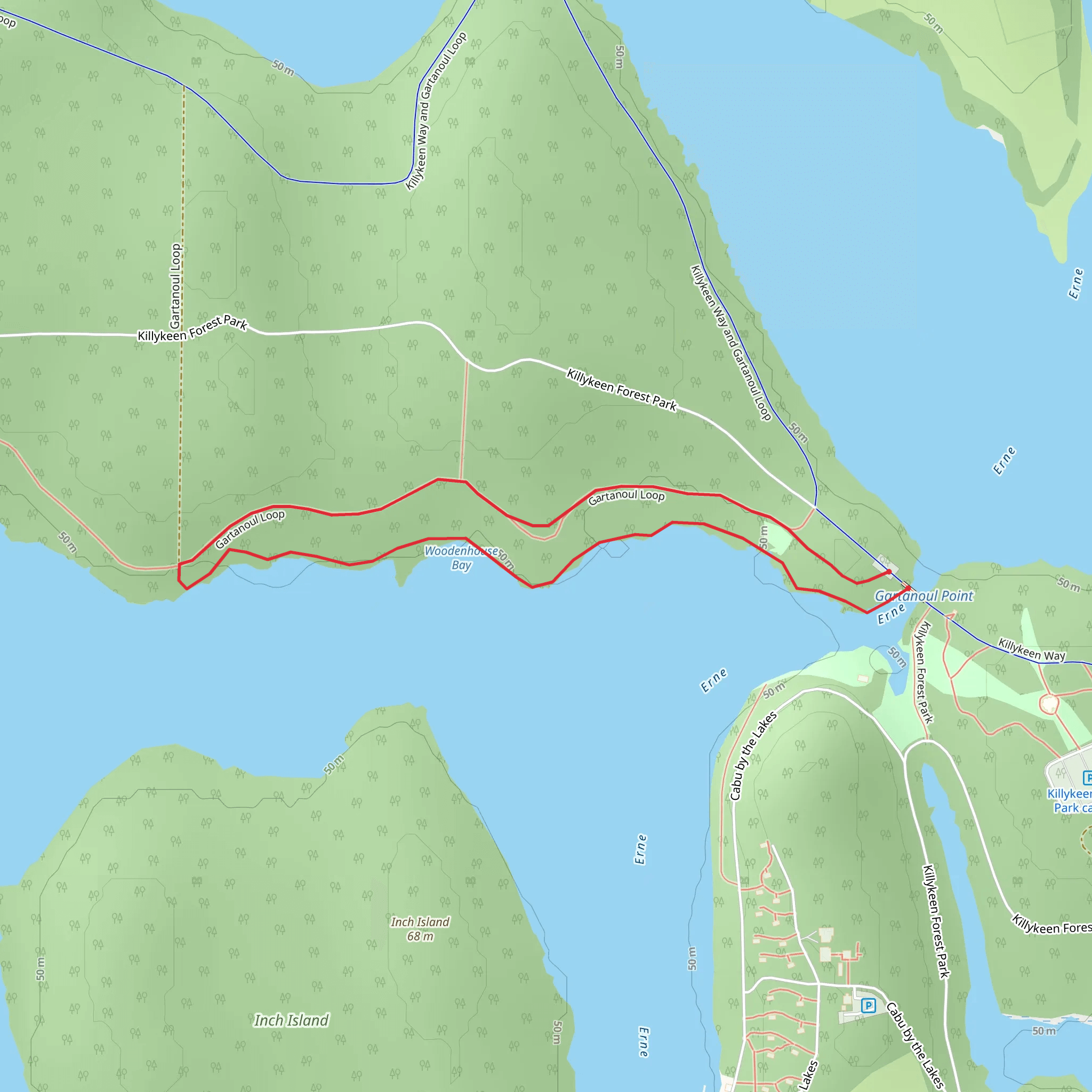Killykeen Forest Park - Gartanoul Shore Walk mobile static map