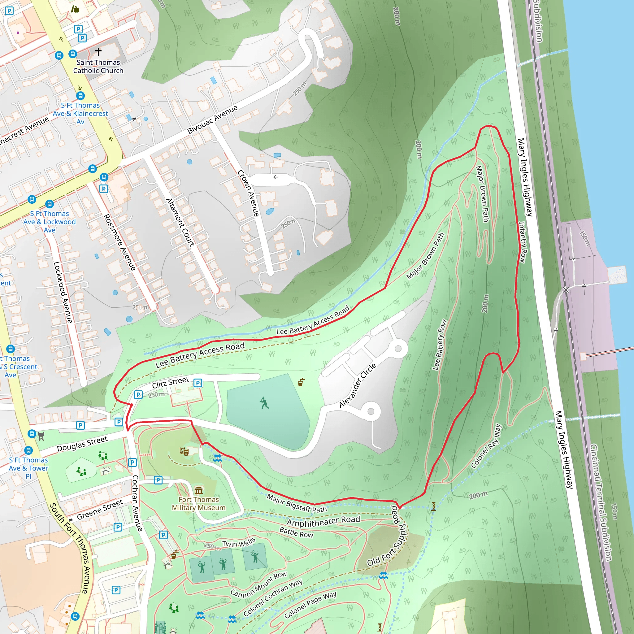 Tower Park Loop mobile static map
