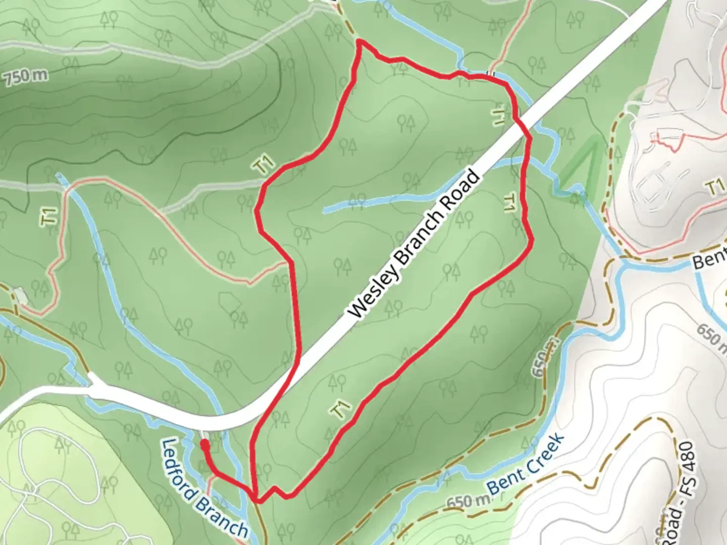 An image depicting the trail Hardtimes Connector and Deer Lake Lodge Loop Trail and its surrounding area.