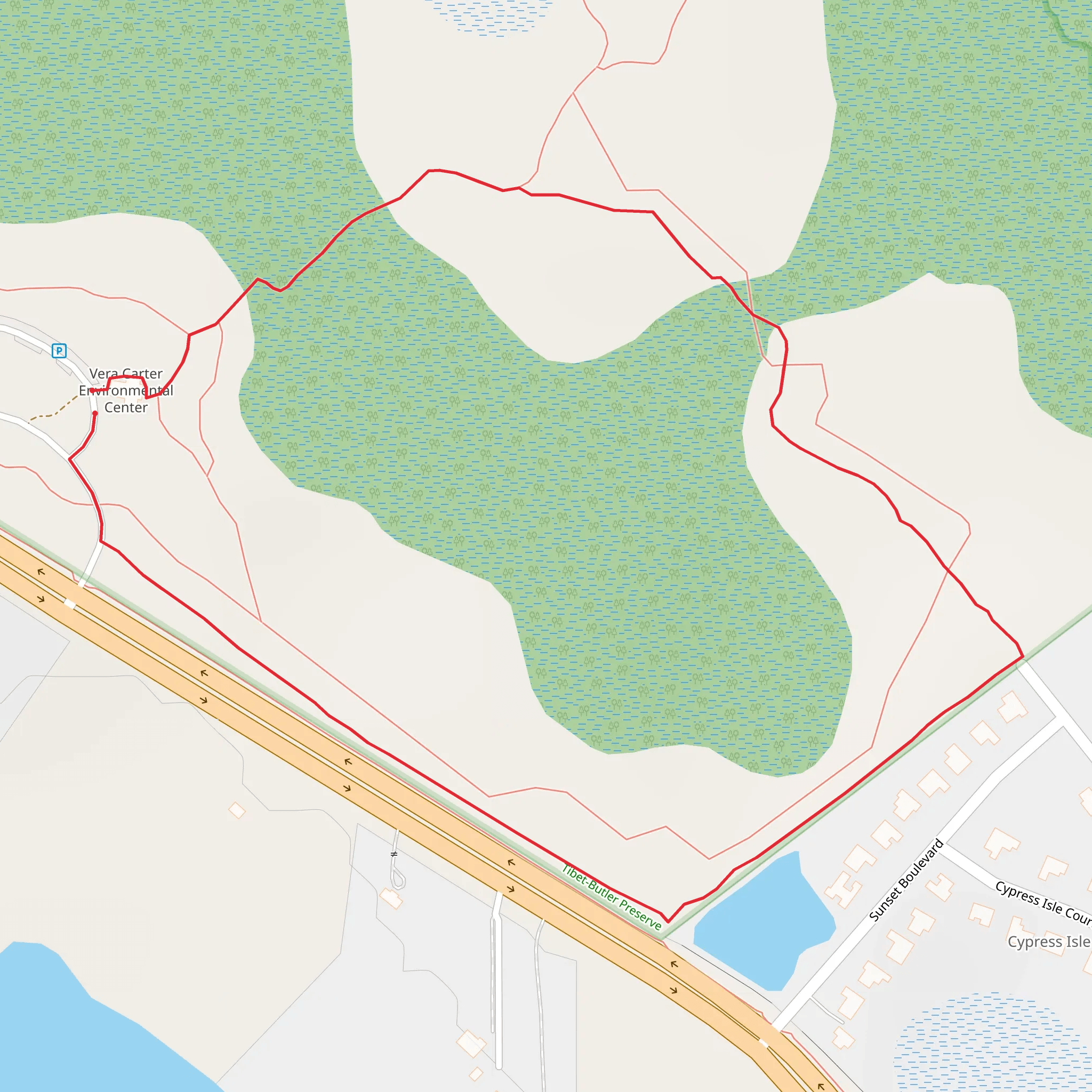 Tibet Butler Nature Preserve Loop mobile static map