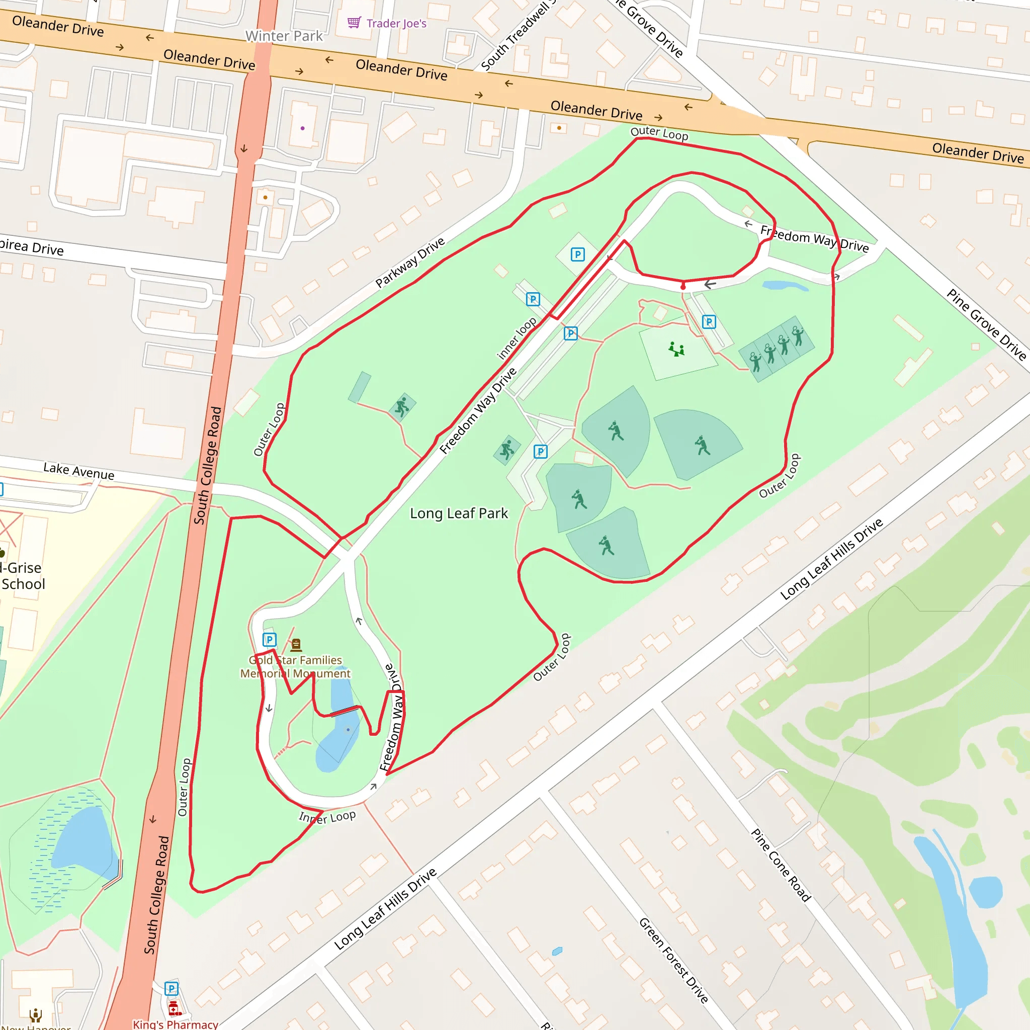 Long Leaf Park Loop mobile static map