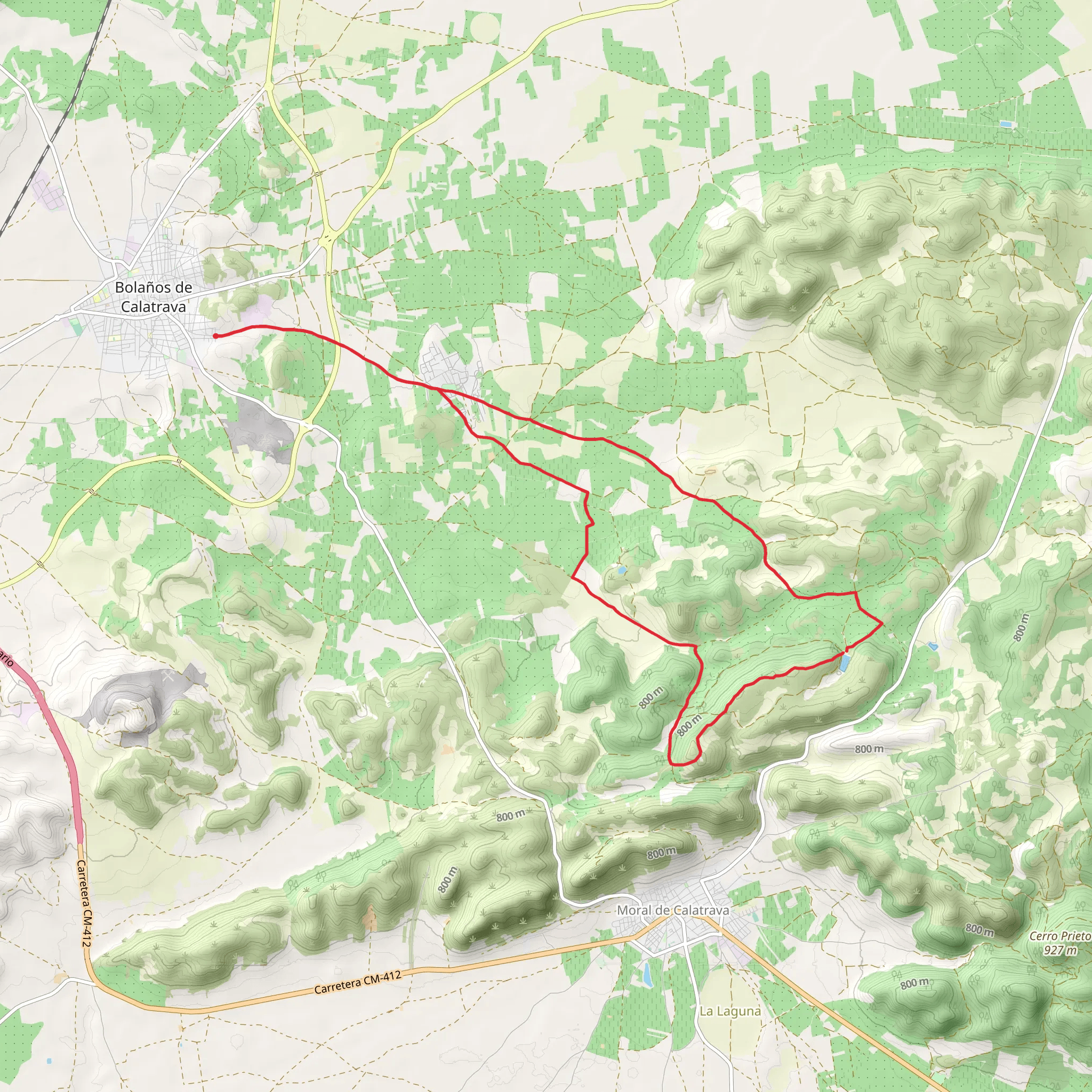 Route of the Fuente del Caño PR CR 46 mobile static map