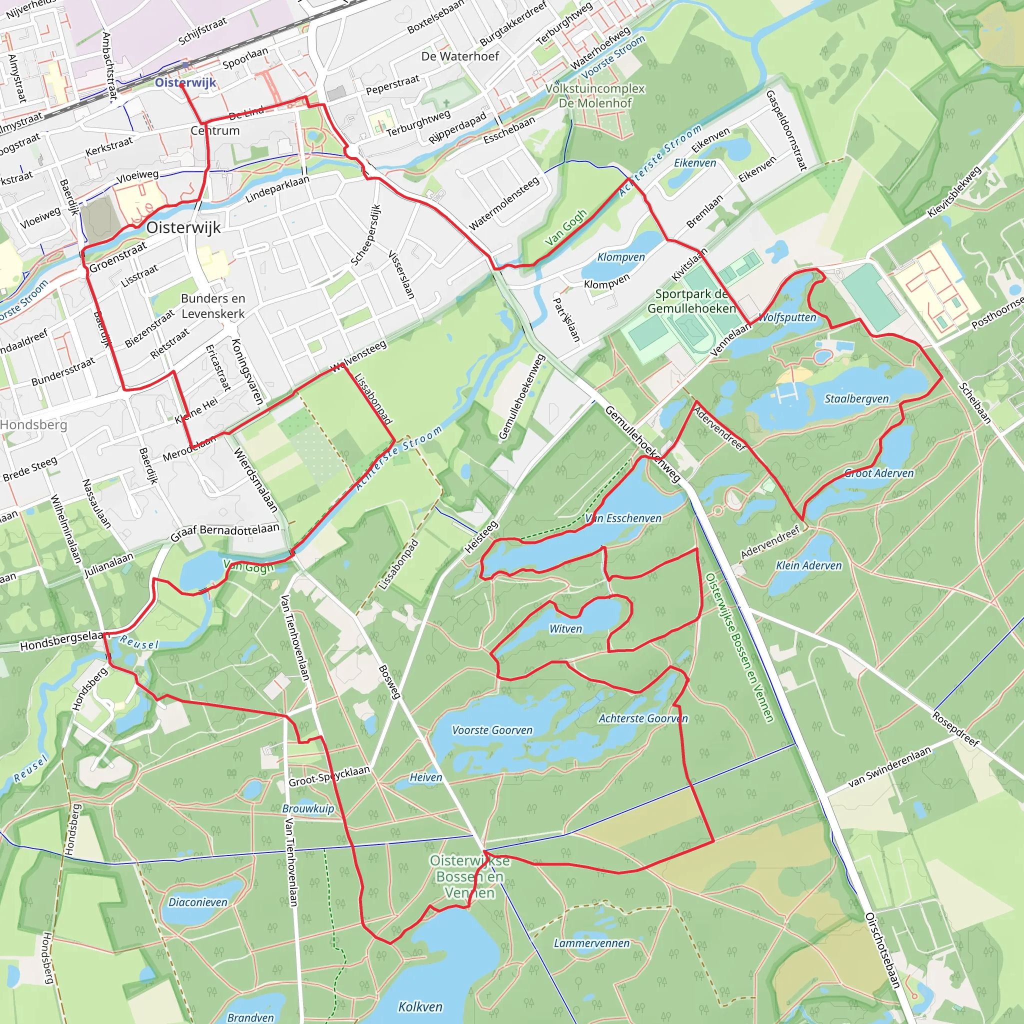 De Hondsberg, Kolkven, Voorste Goorven and Klompven Loop mobile static map
