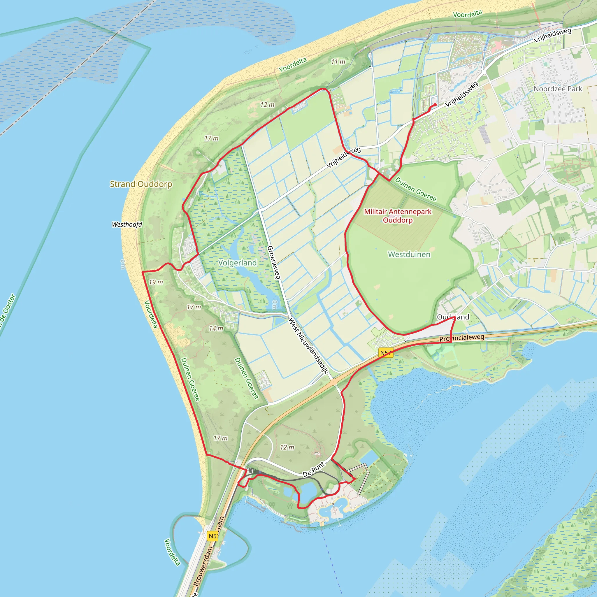 Visschershoek and D'n Dolle Beer Loop mobile static map