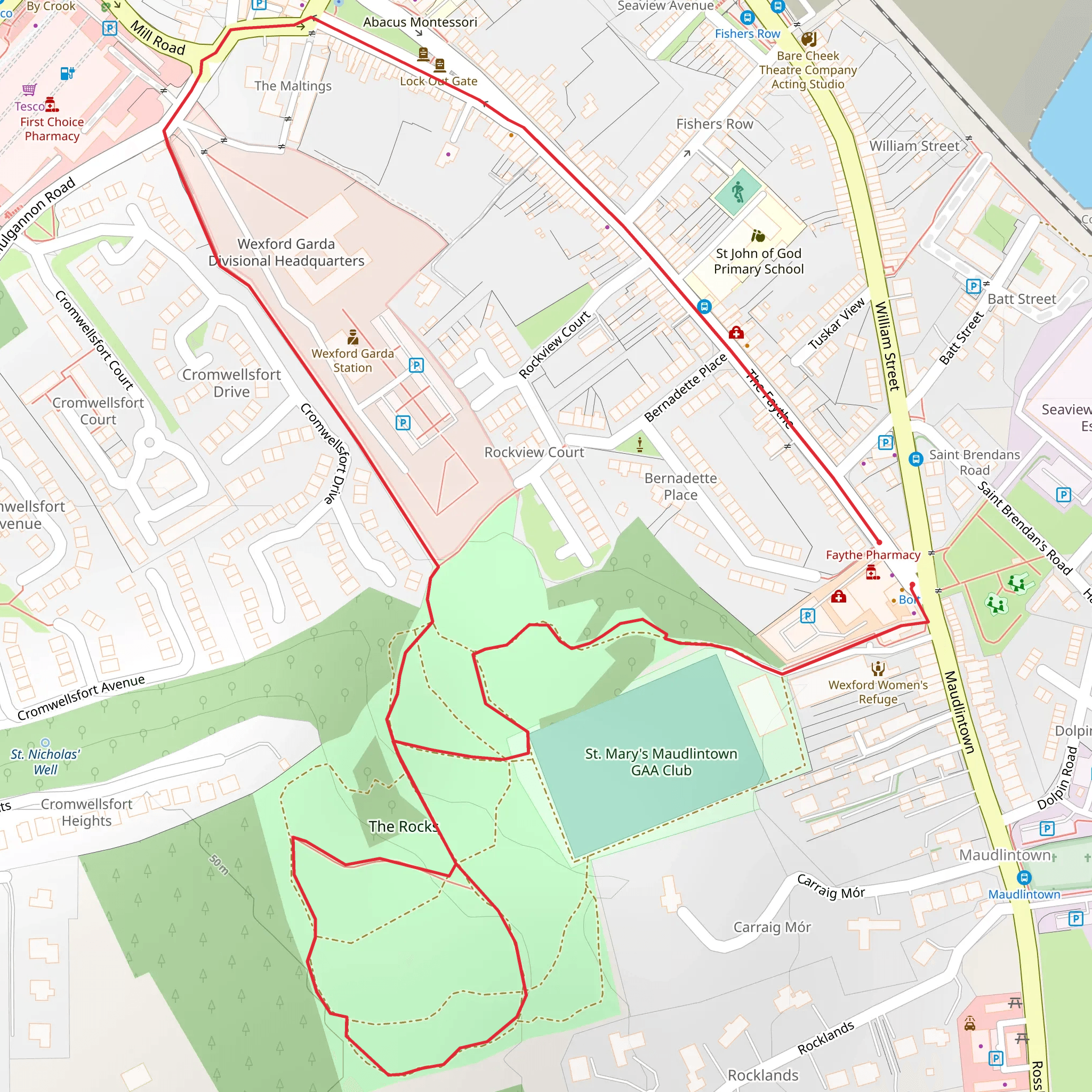 The Rocks Trails - The Faythe Heritage Trail mobile static map