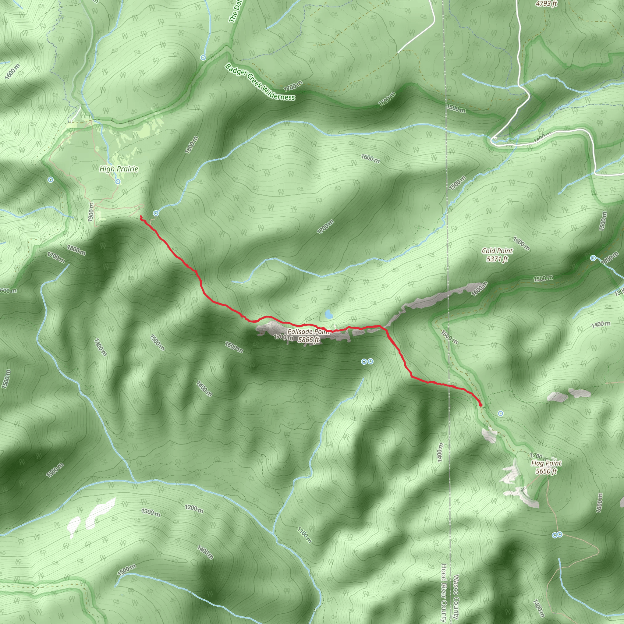 Lookout Mountain via Divide Trail mobile static map