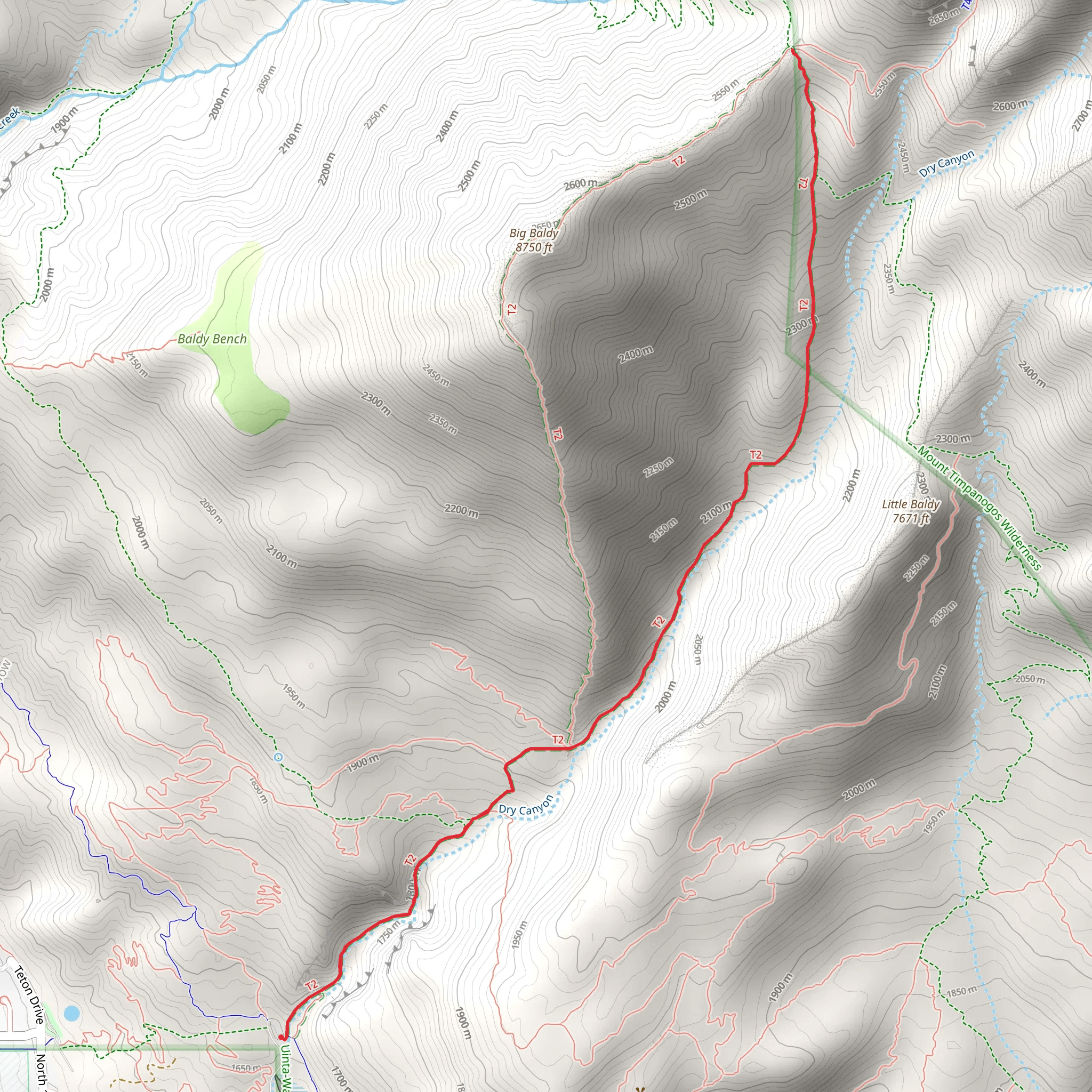 Dry Canyon Trail mobile static map