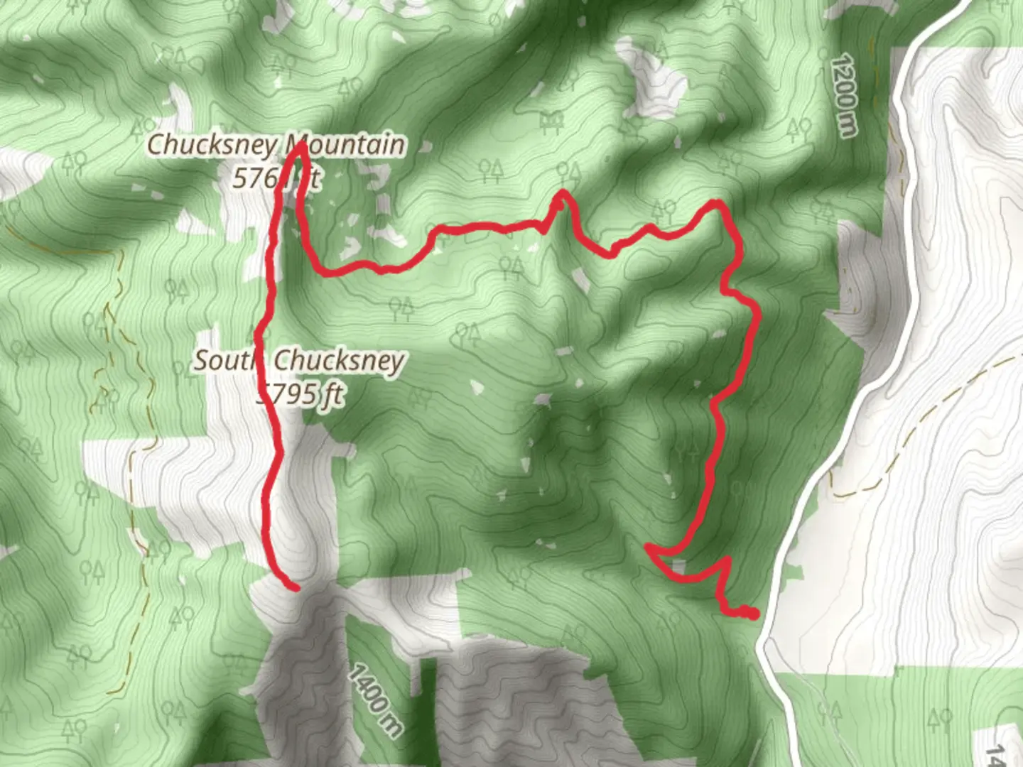An image depicting the trail Chucksney Mountain Trail and its surrounding area.