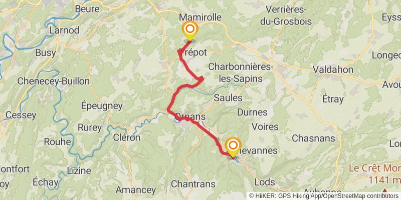 Via Francigena - France stage 46 Map
