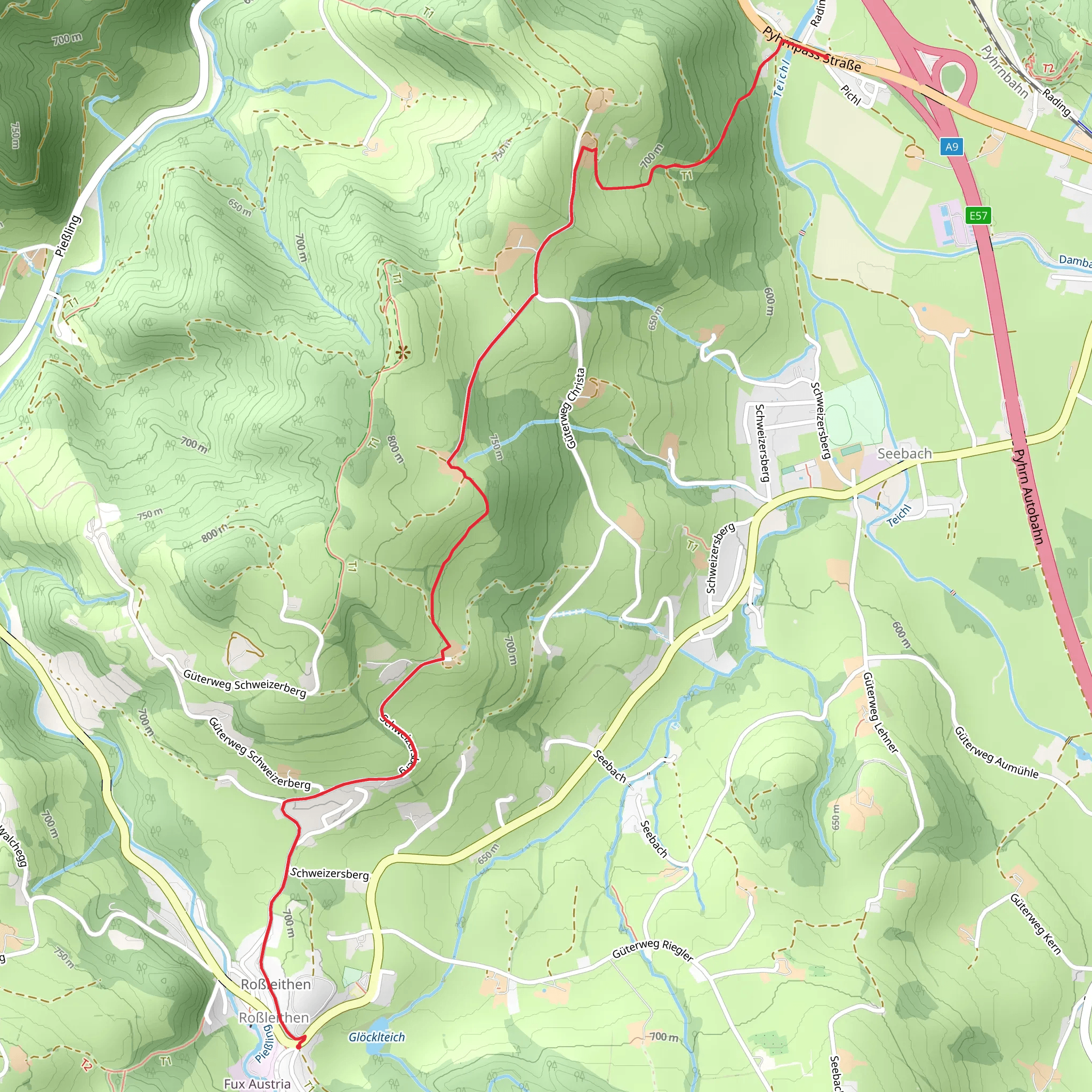 Teichlbruck - Roßleithen mobile static map