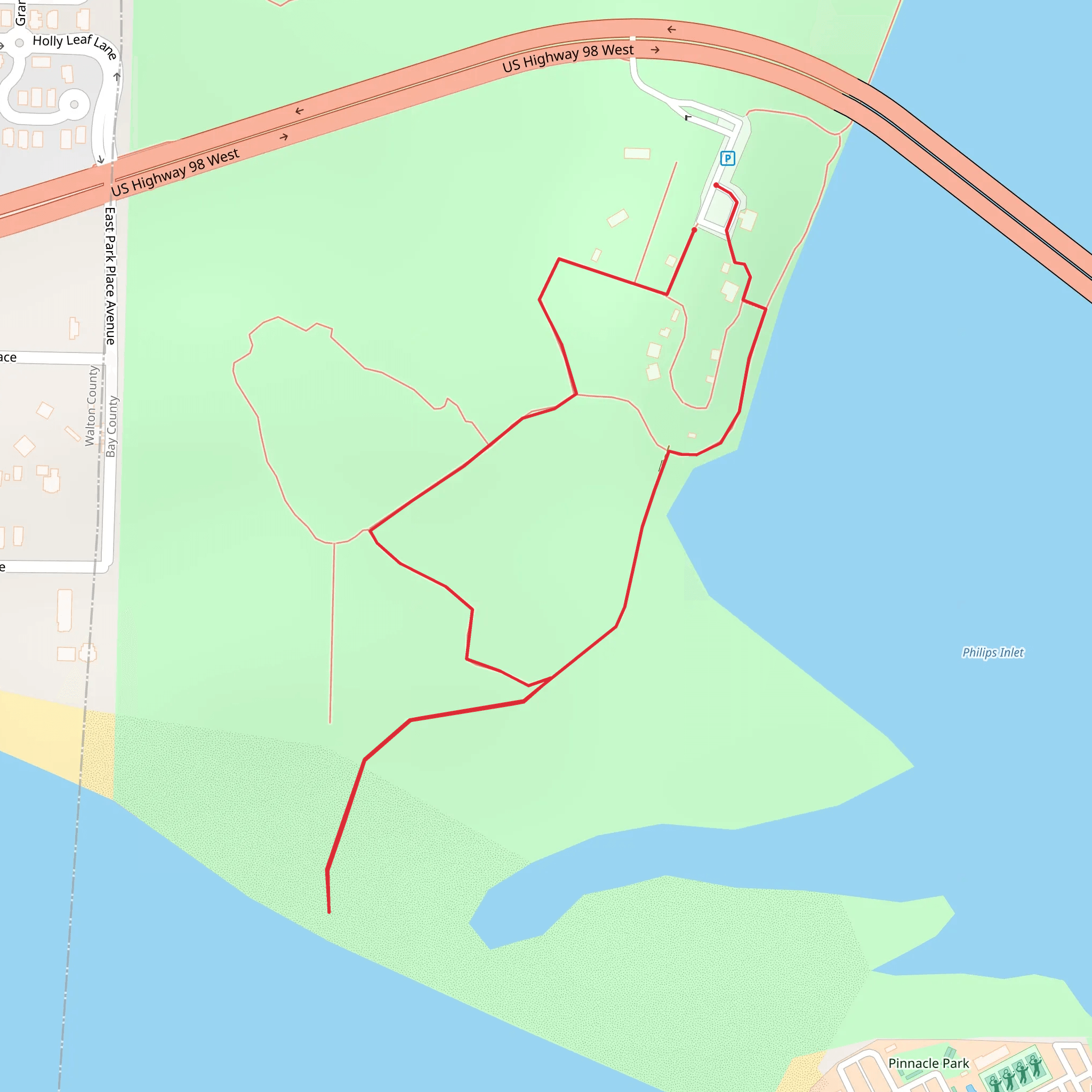 Camp Helen State Park Short Loop mobile static map