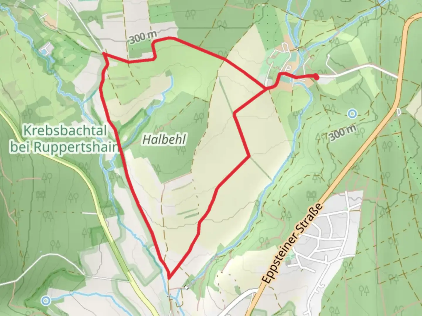 An image depicting the trail Rund um den Rettershof Loop and its surrounding area.