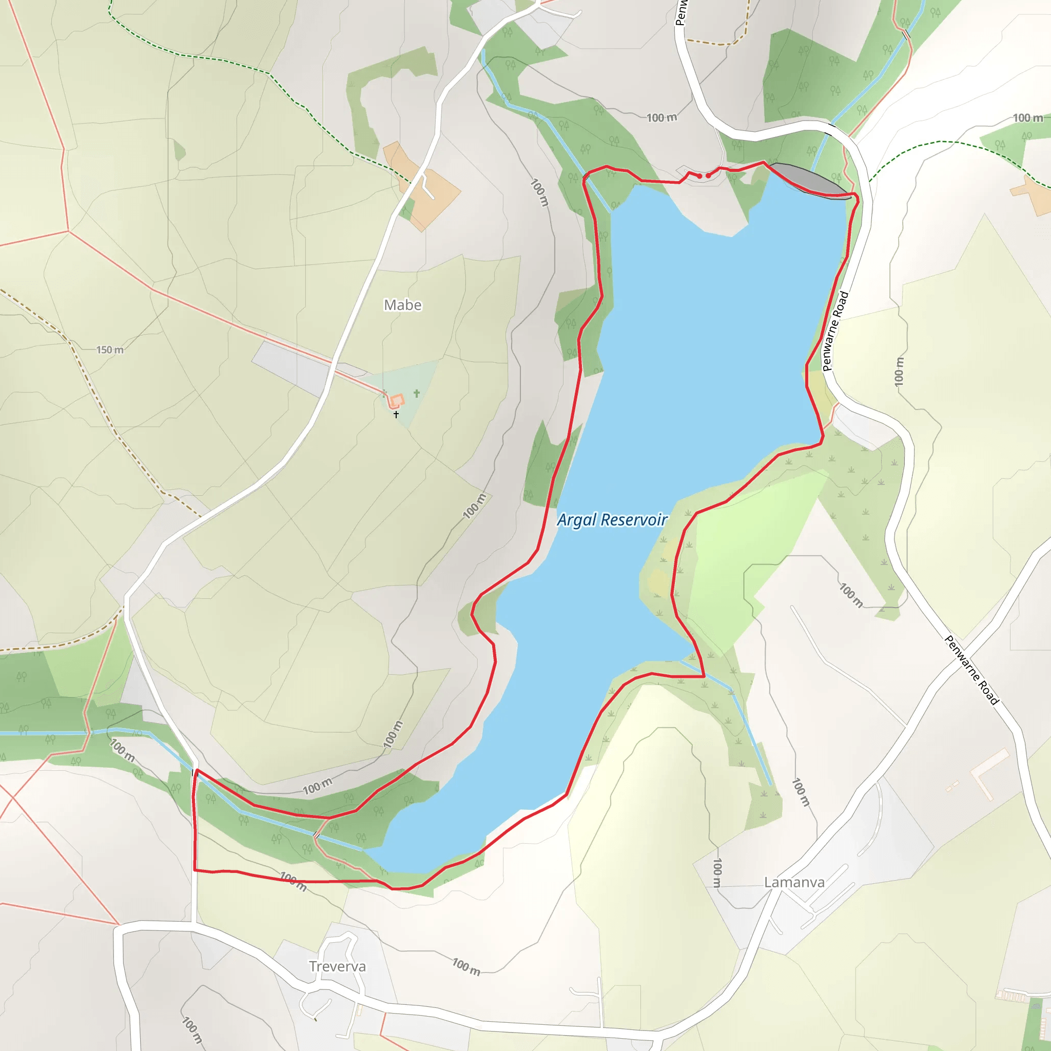 Argal Reservoir Loop mobile static map