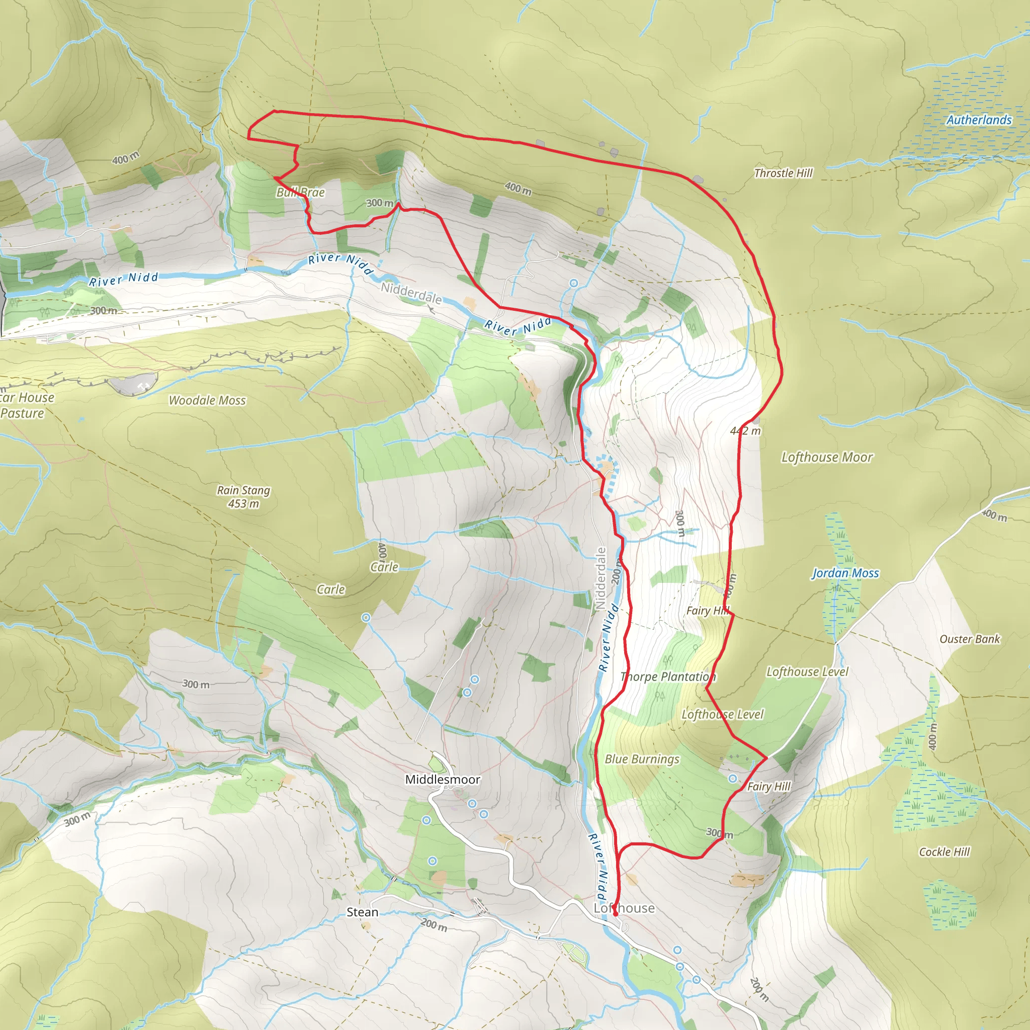 Lofthouse - Upper Nidderdale - Woogill Moor - Dale Edge and Lofthouse Moor mobile static map