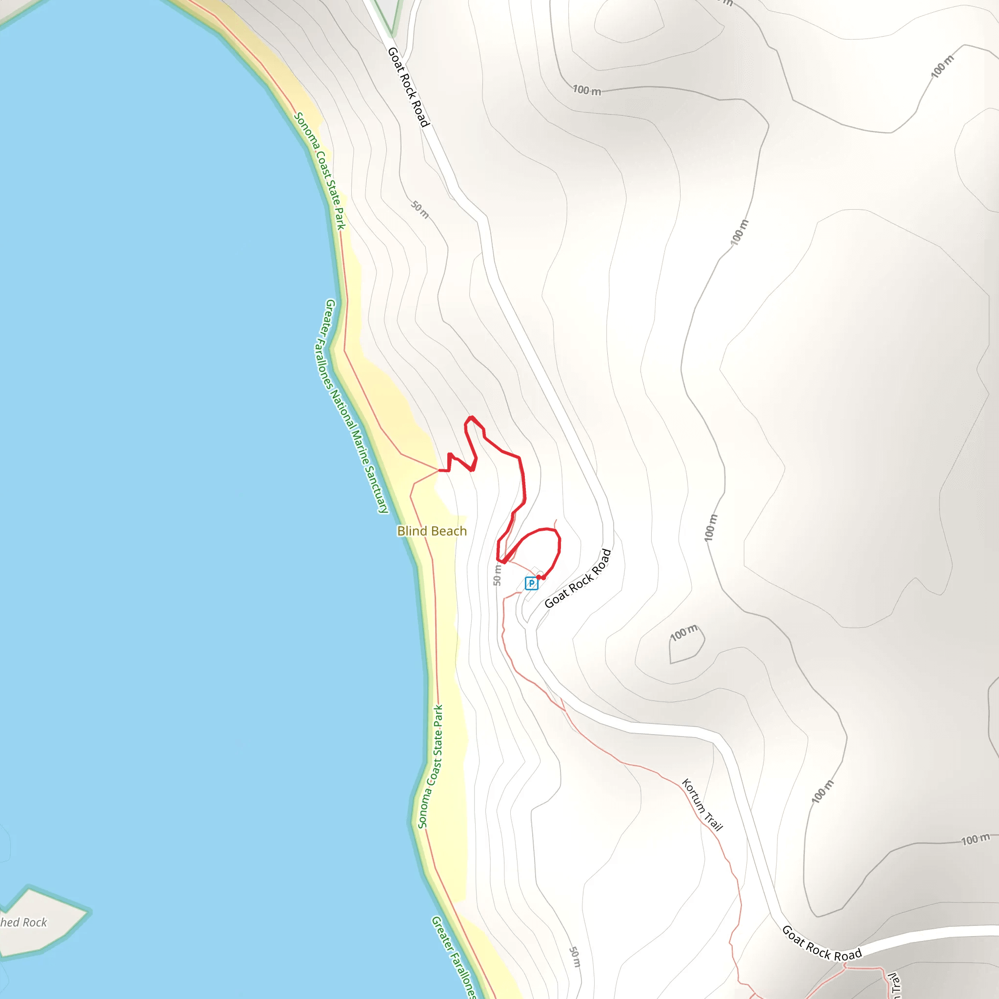 Goat Rock Road TRail - West mobile static map