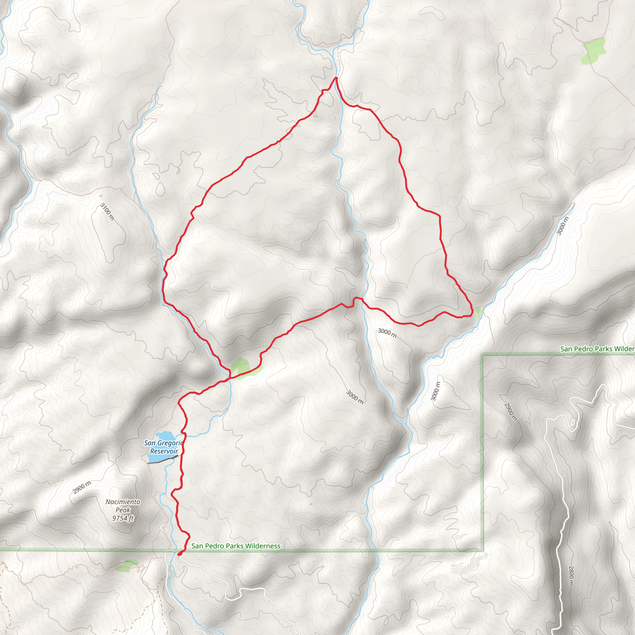 San Gregorio Reservoir via Palomas Trail mobile static map