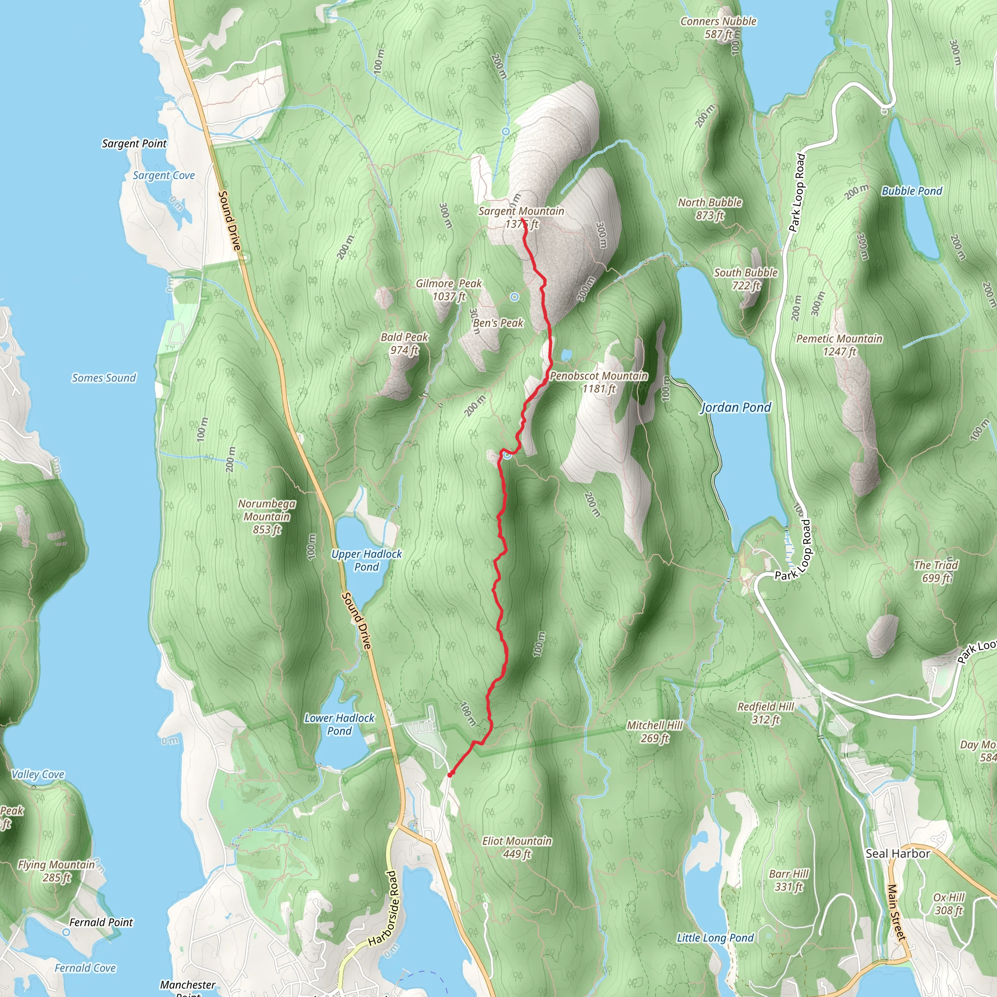 Sargent South Ridge Trail mobile static map