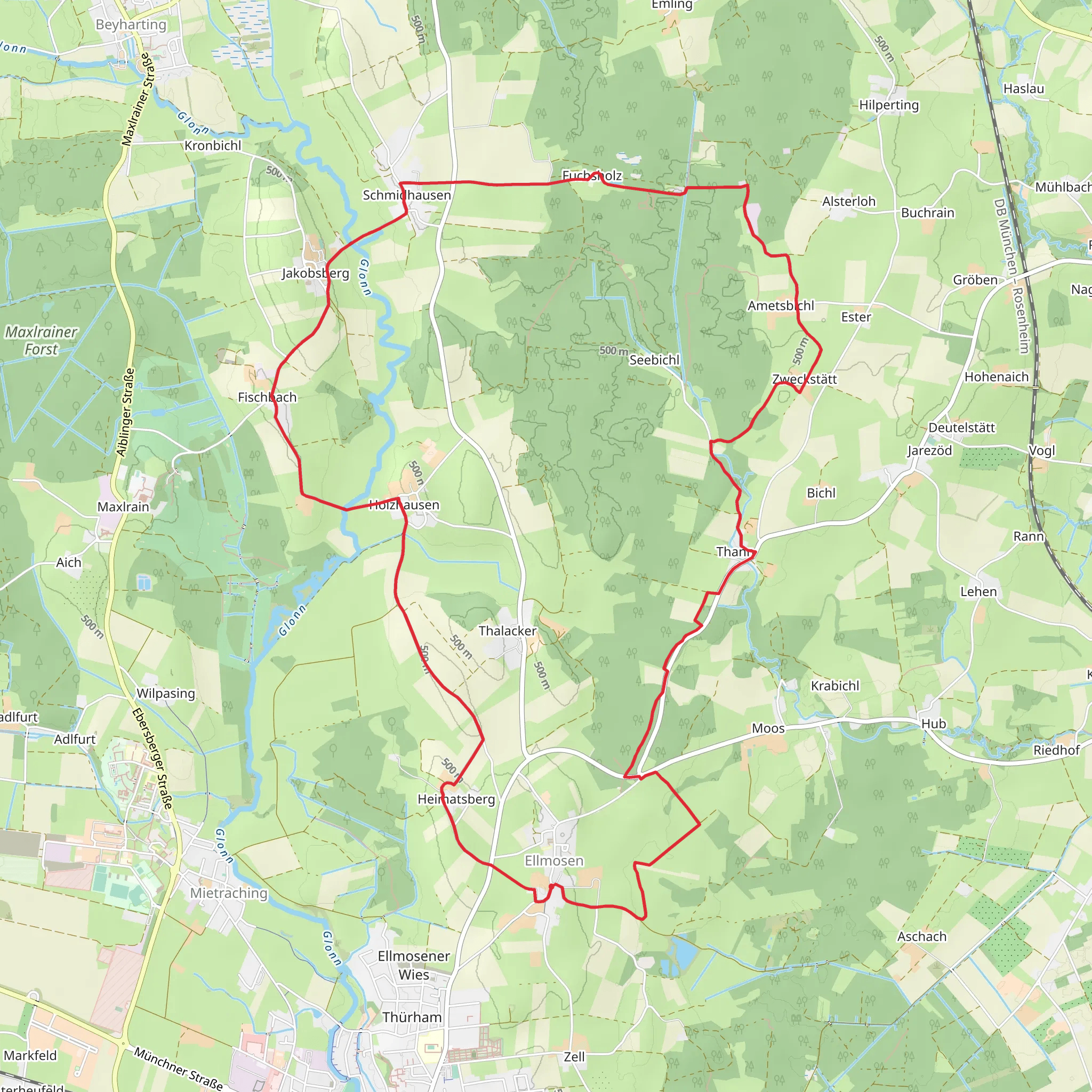 Ellmosen and Fuchsholz Loop mobile static map