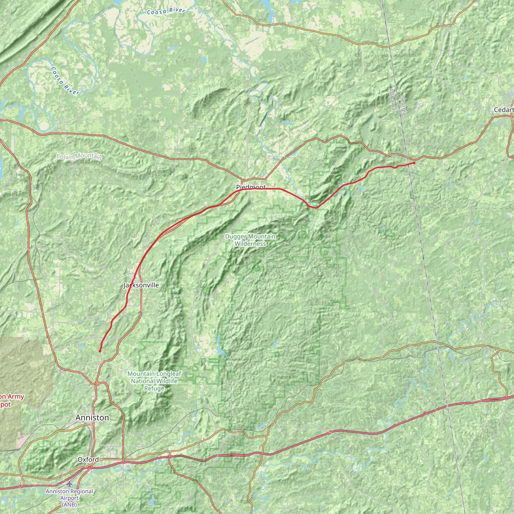 Chief Ladiga Trail mobile static map