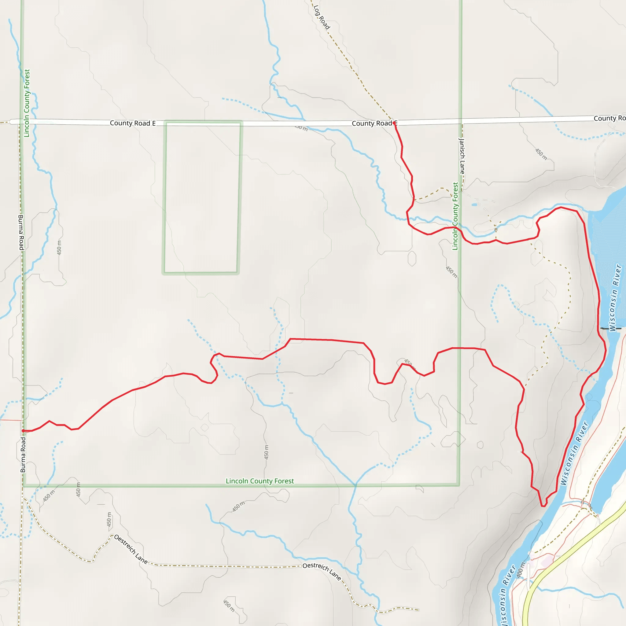 Ice Age Trail from Burma Road mobile static map