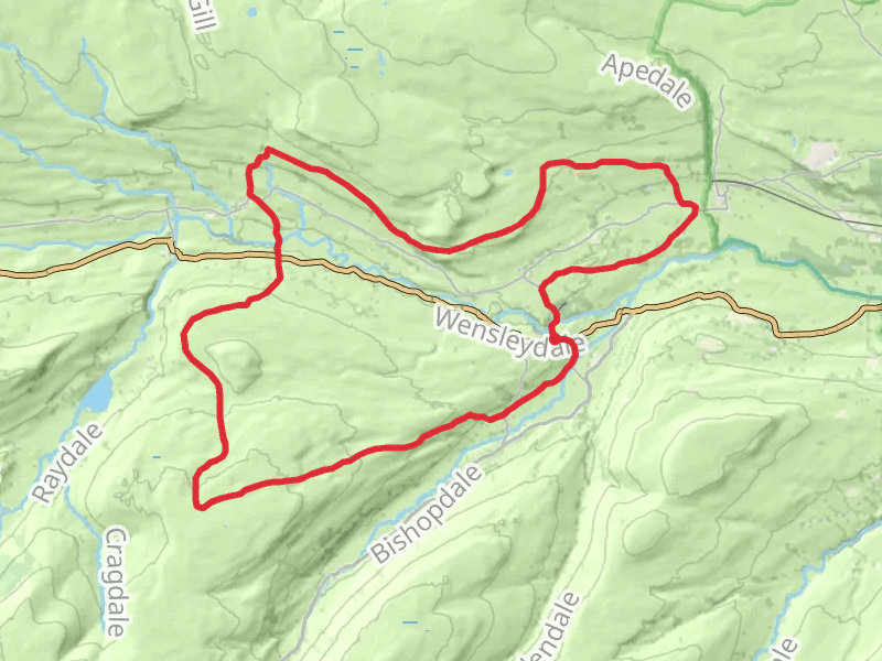 Aysgarth Falls, Castle Bolton and Carpley Green Loop mobile static map