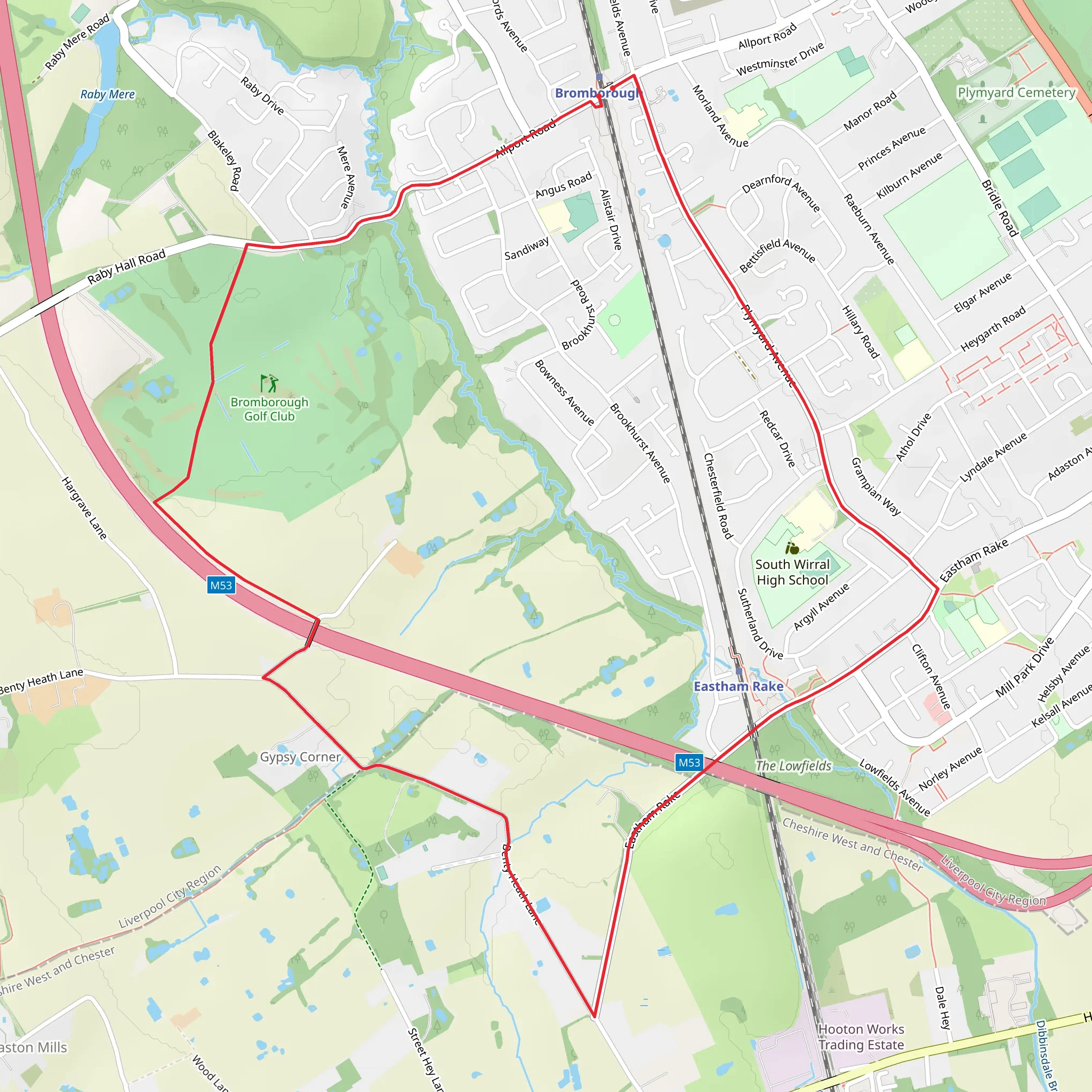 Bromborough Loop mobile static map