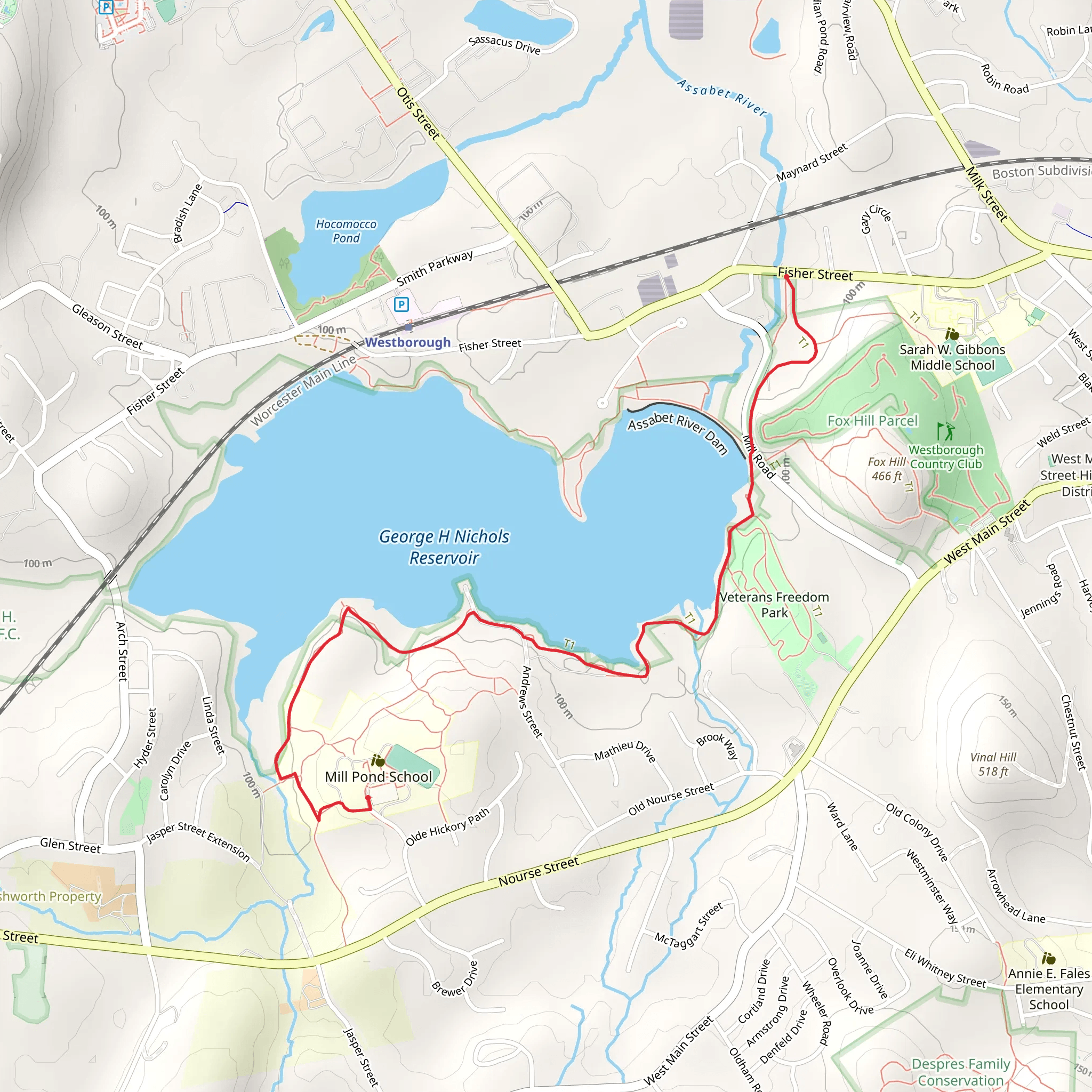 George H Nichols Reservoir Trail mobile static map