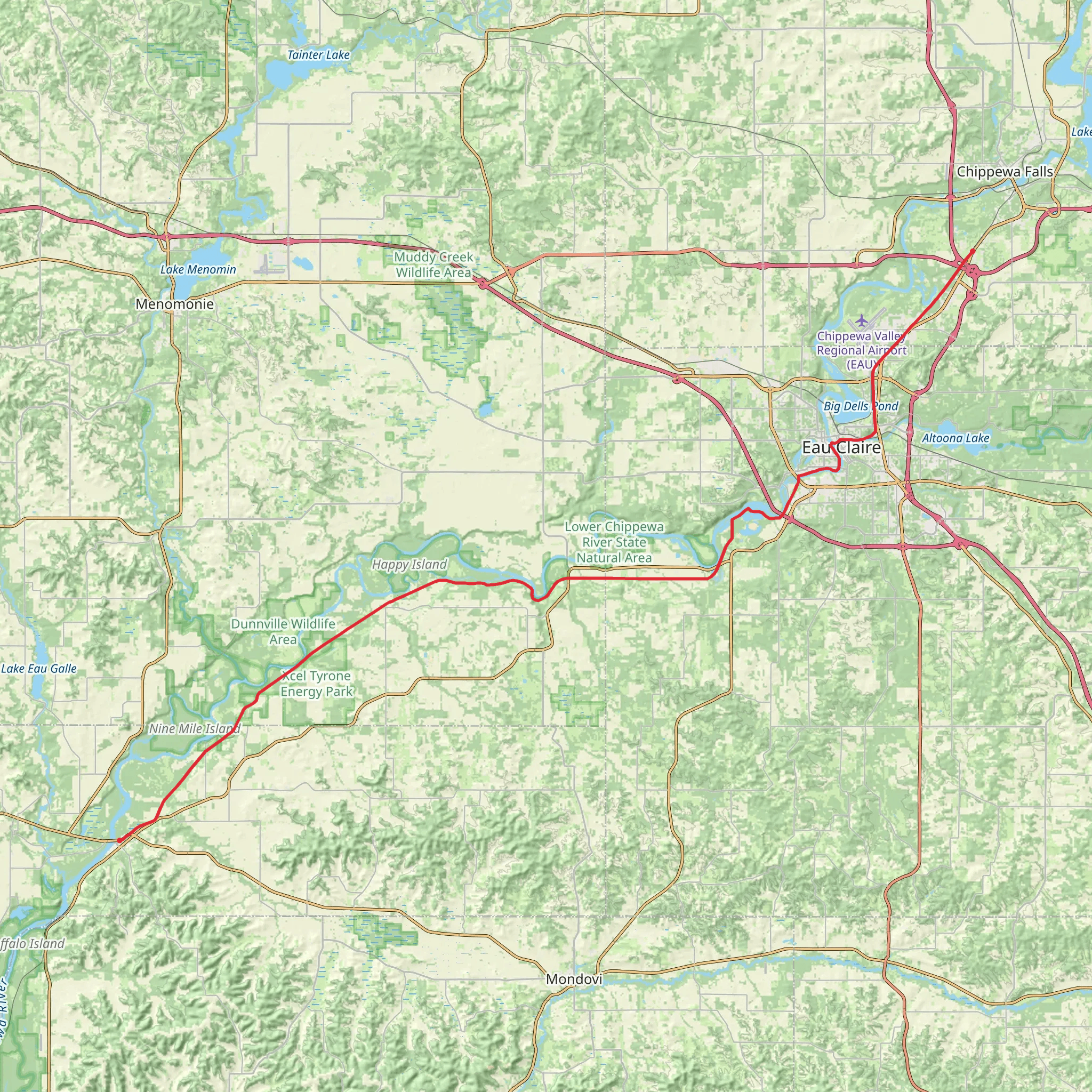 Chippewa River State Trail mobile static map
