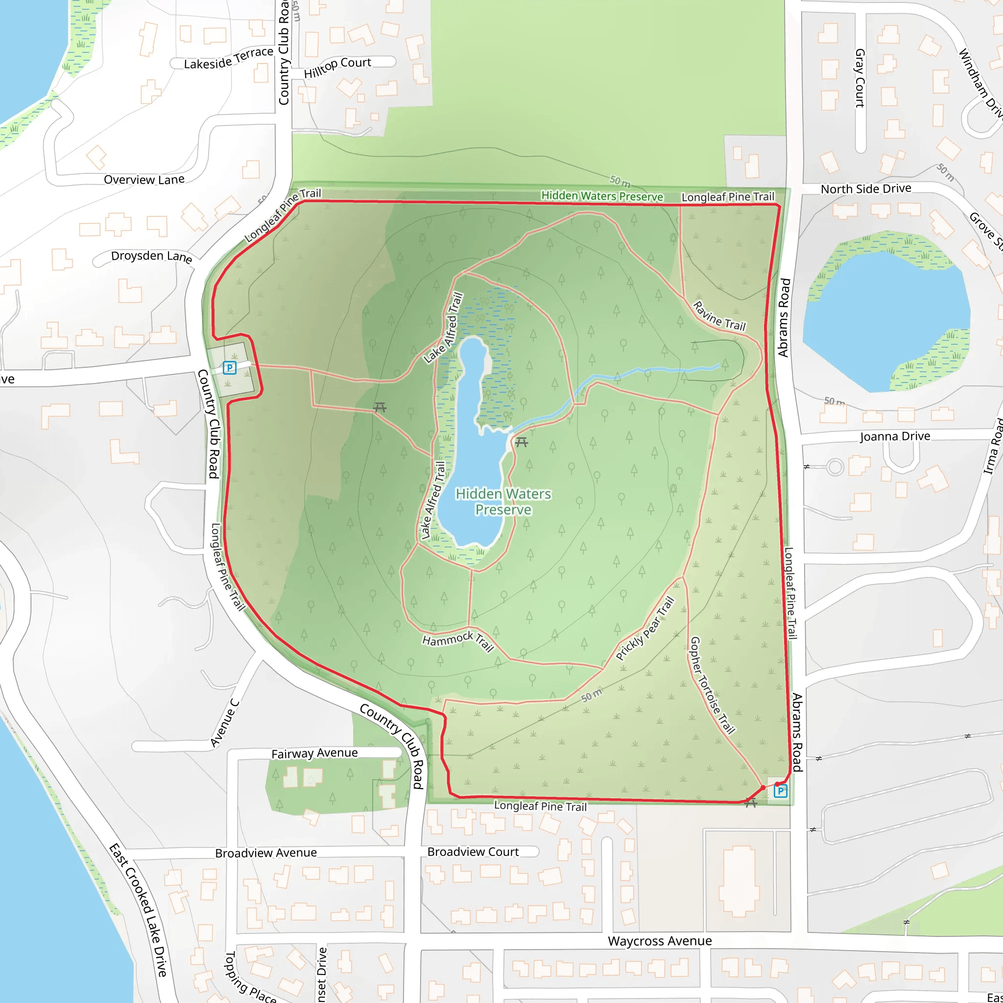 Longleaf Pine Loop Trail mobile static map