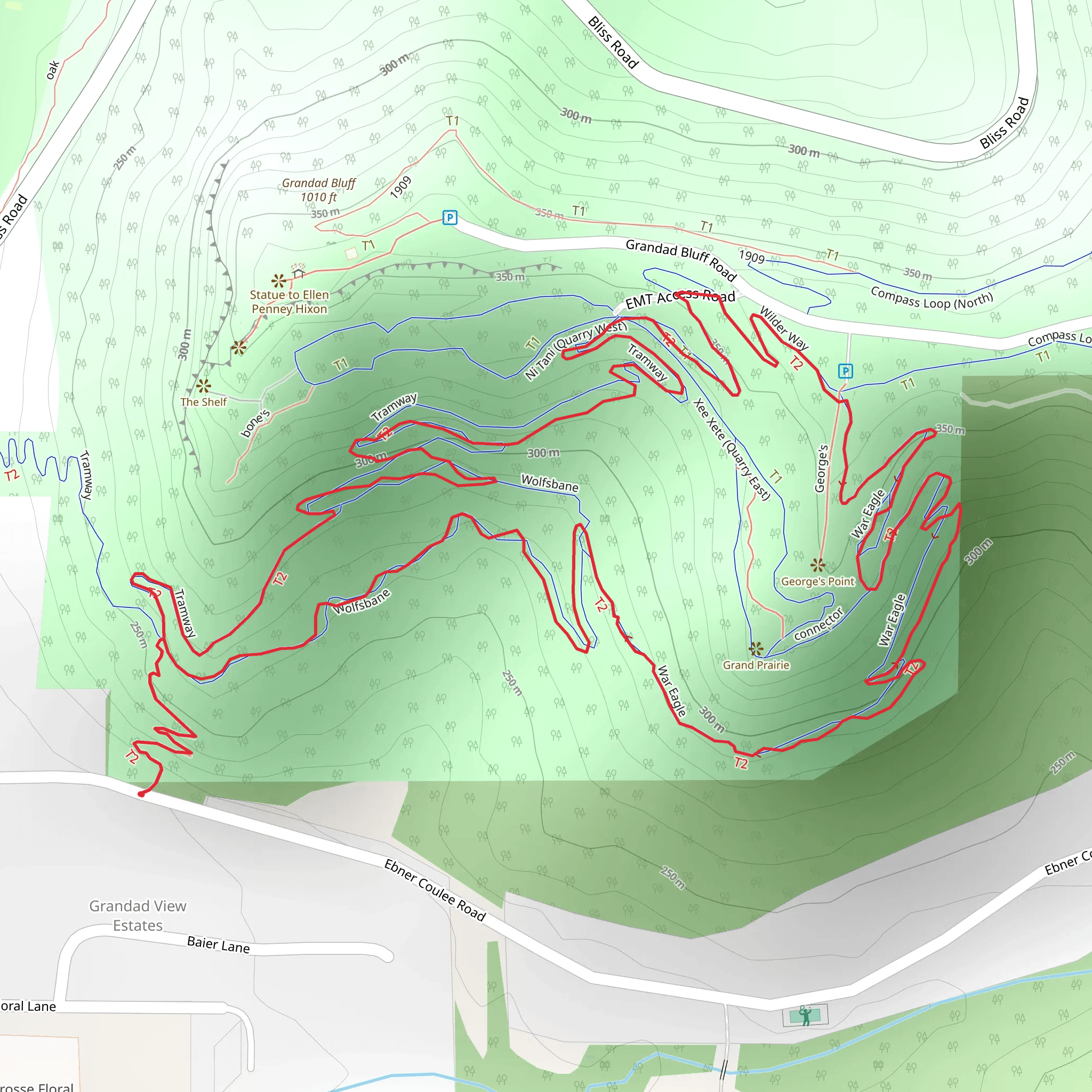 Wolfsbane, War Eagle and Tramway Loop mobile static map