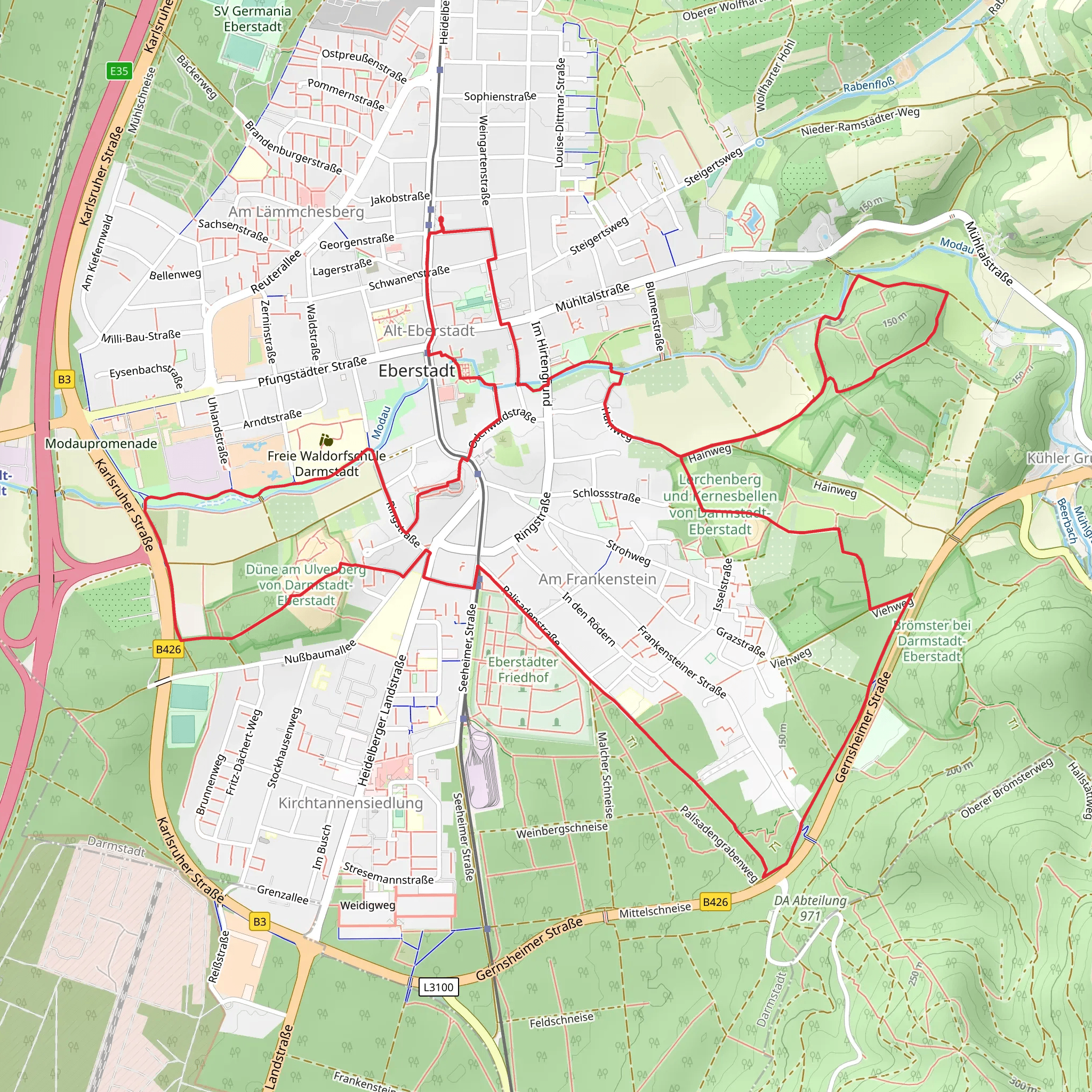 Naturpfad Eberstadt Loop mobile static map
