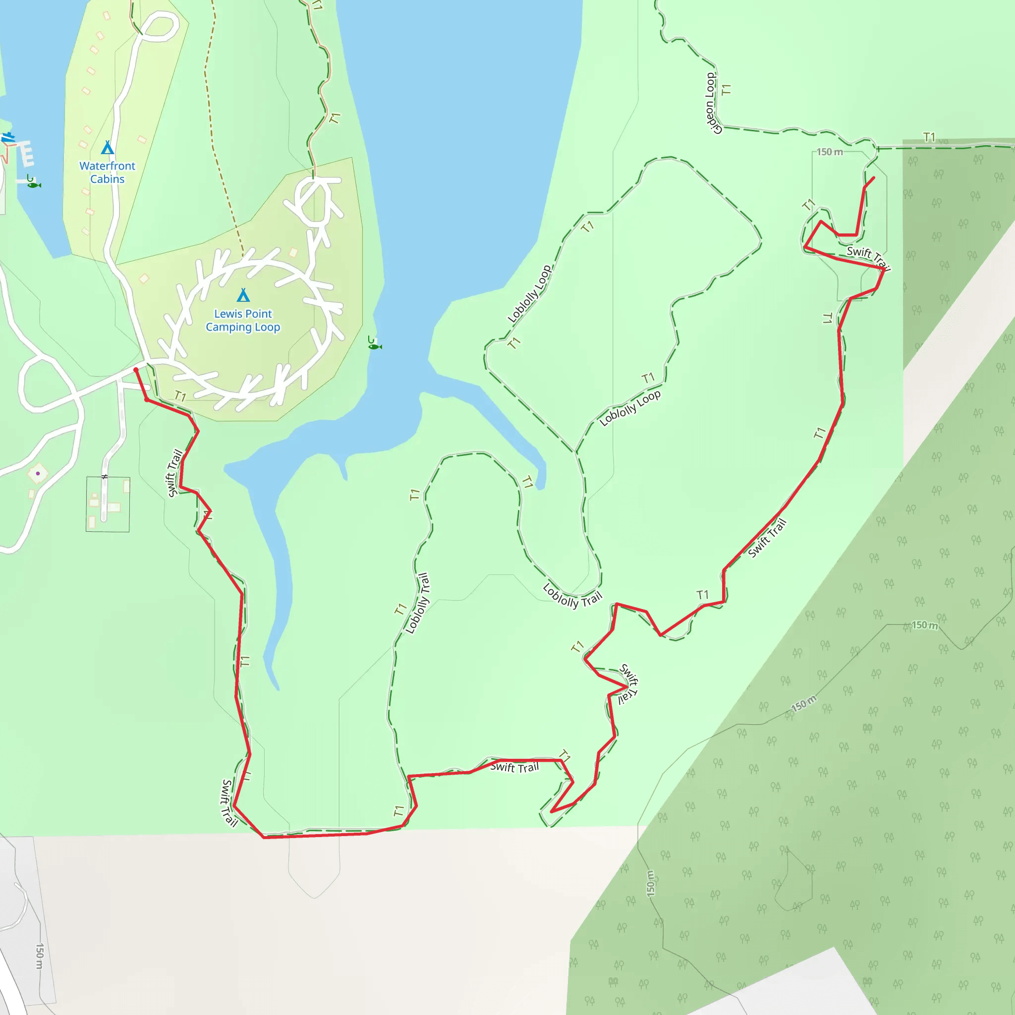 Swift Trail Out and Back mobile static map