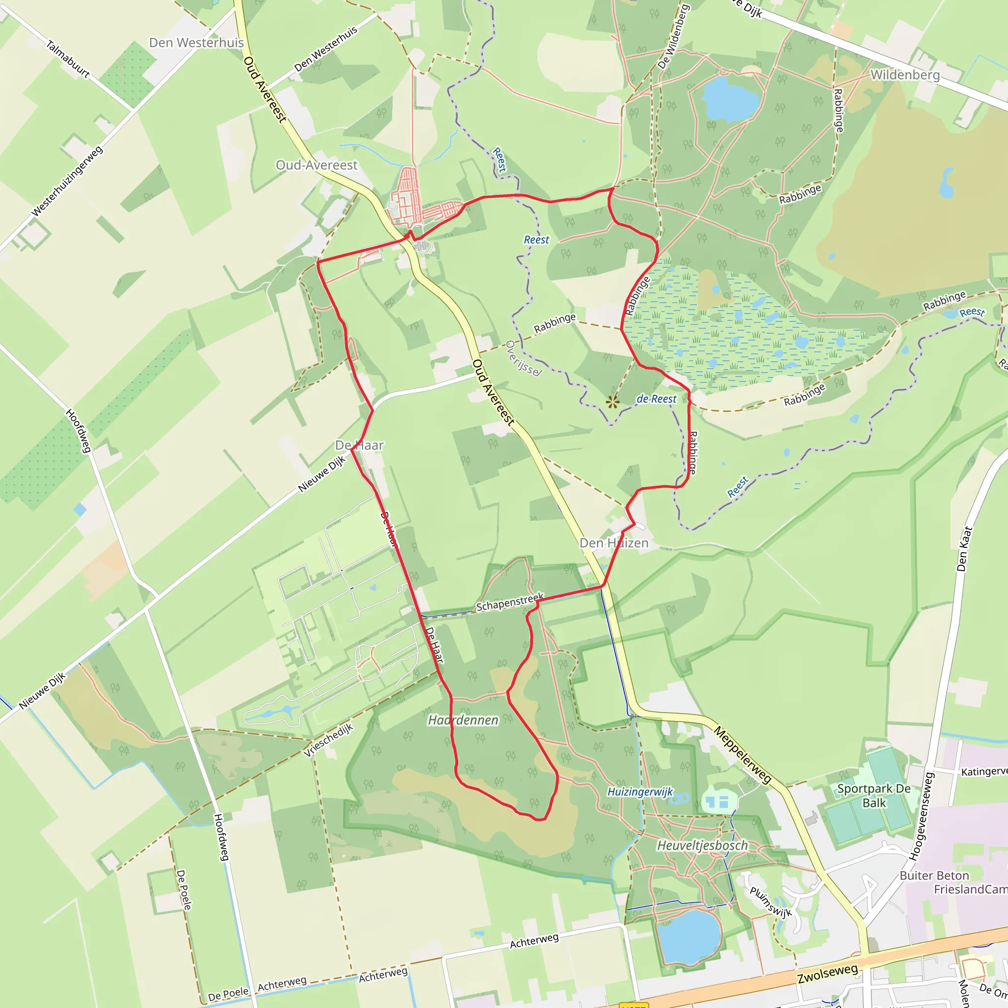 Haardennen via Kerkenpad and De Haar mobile static map