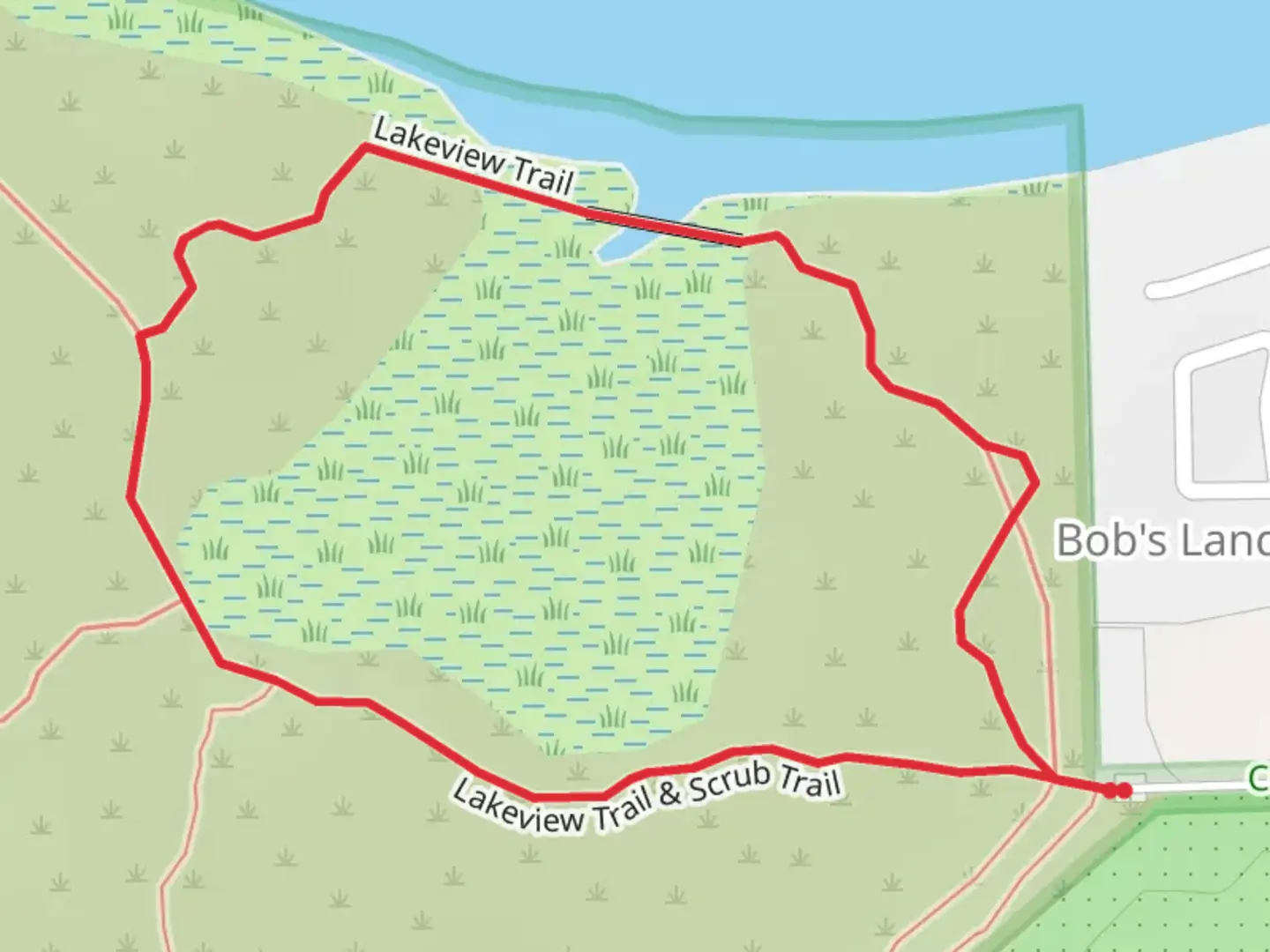An image depicting the trail Lakeview Loop Trail and its surrounding area.