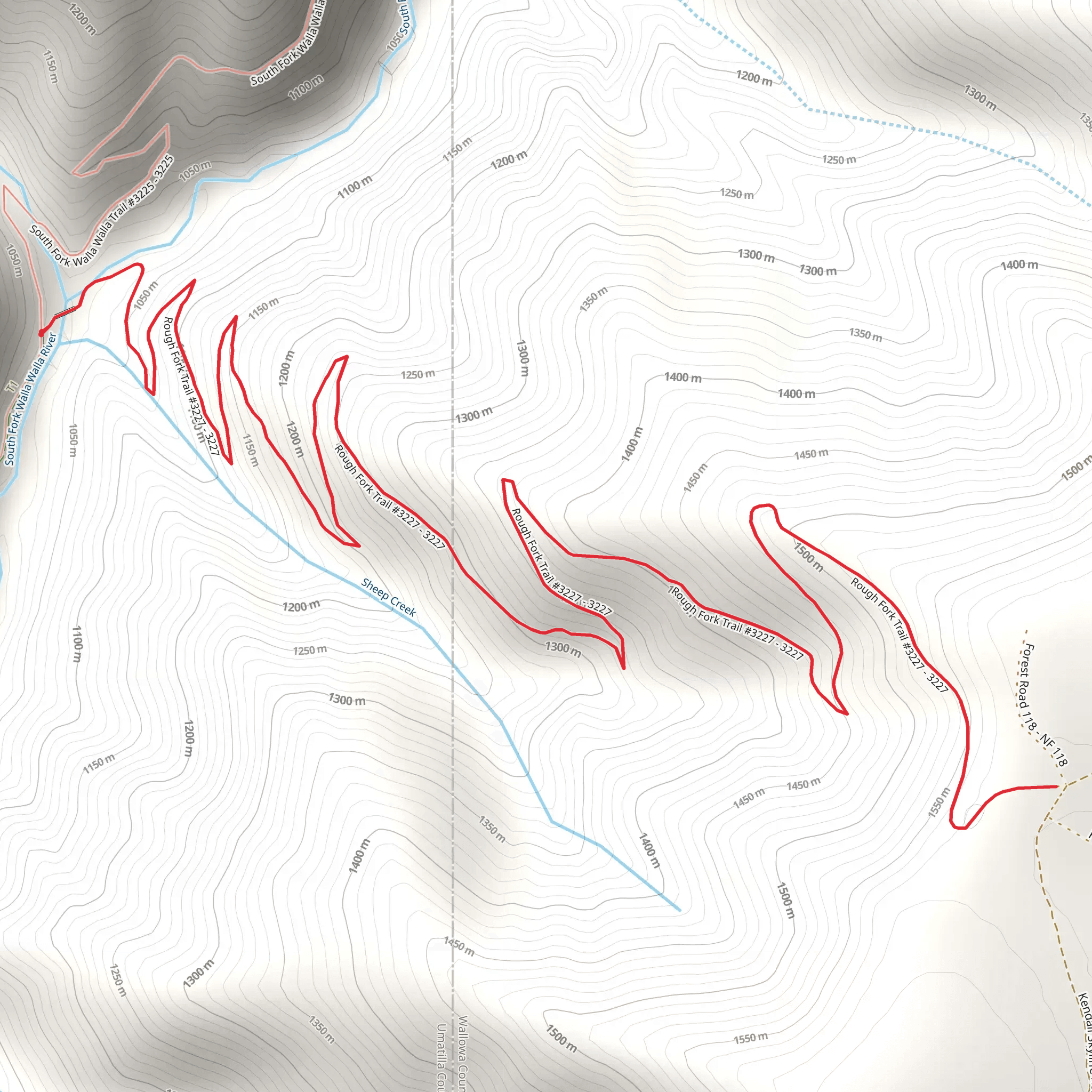 Rough Fork Trail - Sheep Creek mobile static map